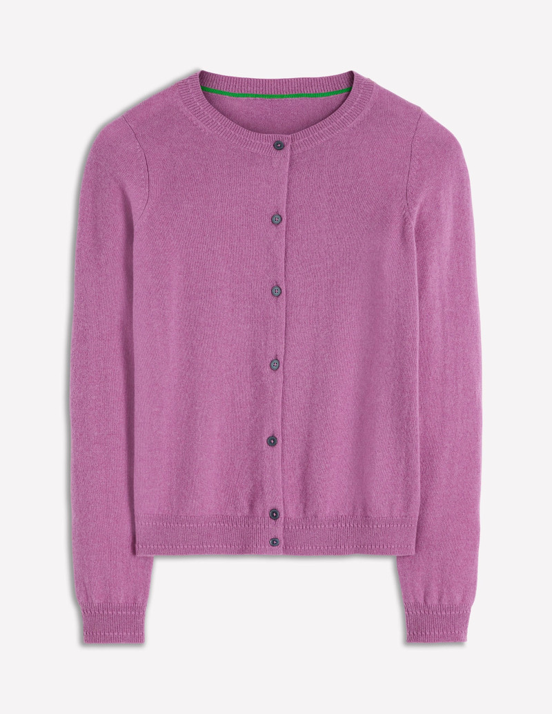 Eva Cashmere Crew Cardigan-Clover Purple 7