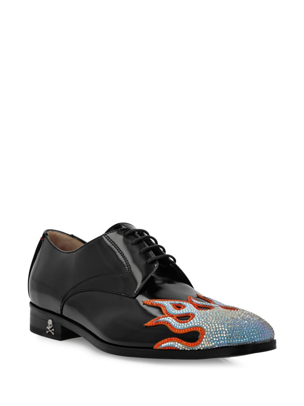 flame-embellished lace-up shoes - 2