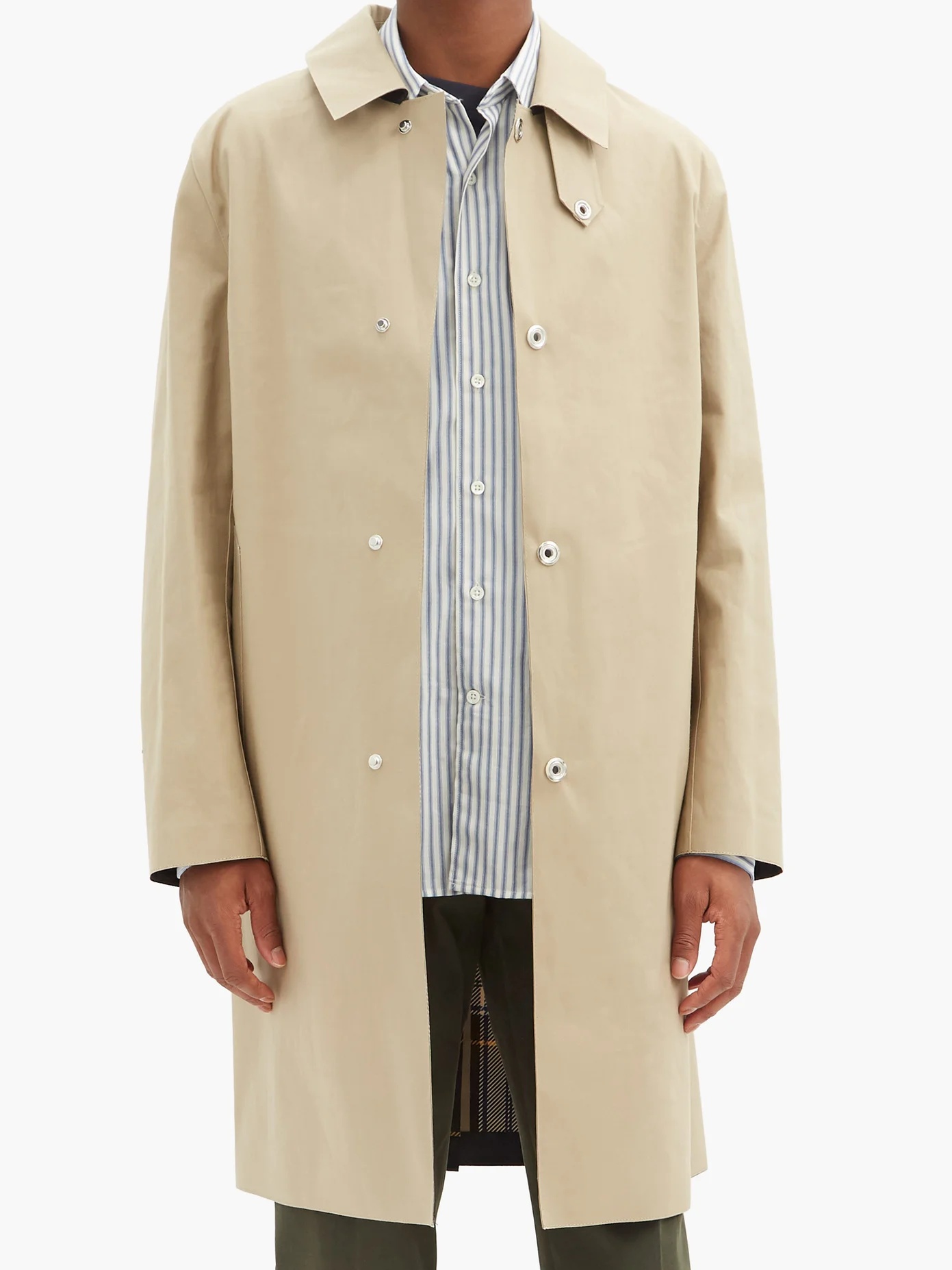 Dunkeld single-breasted check-lined cotton coat - 2