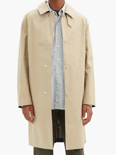 Mackintosh Dunkeld single-breasted check-lined cotton coat outlook