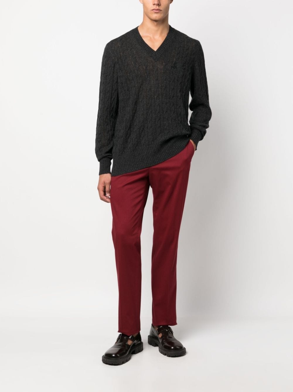 logo-embroidered cashmere jumper - 2