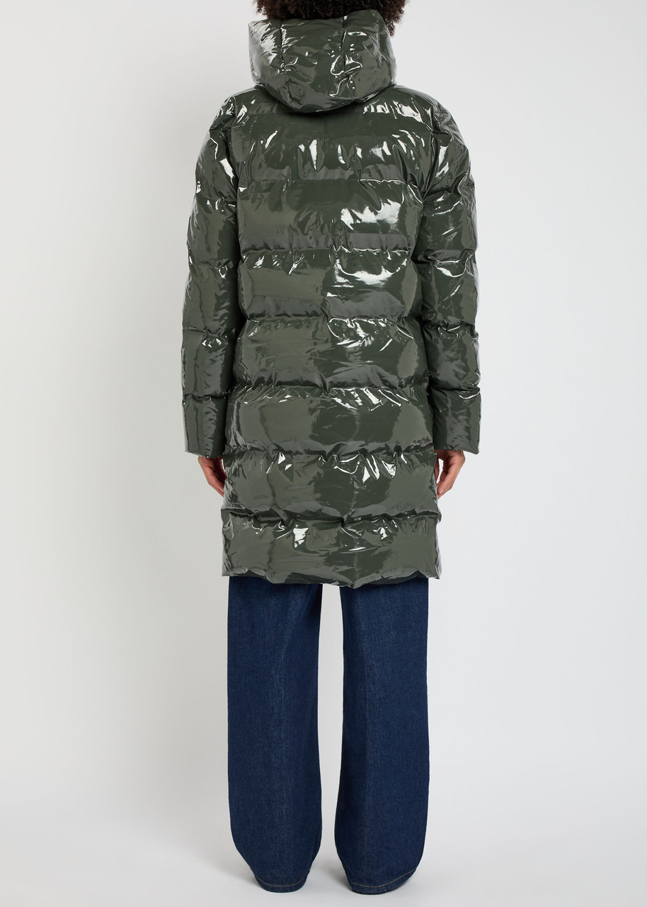 Rains Alta Long Quilted Coated Rubberised Jacket - 3