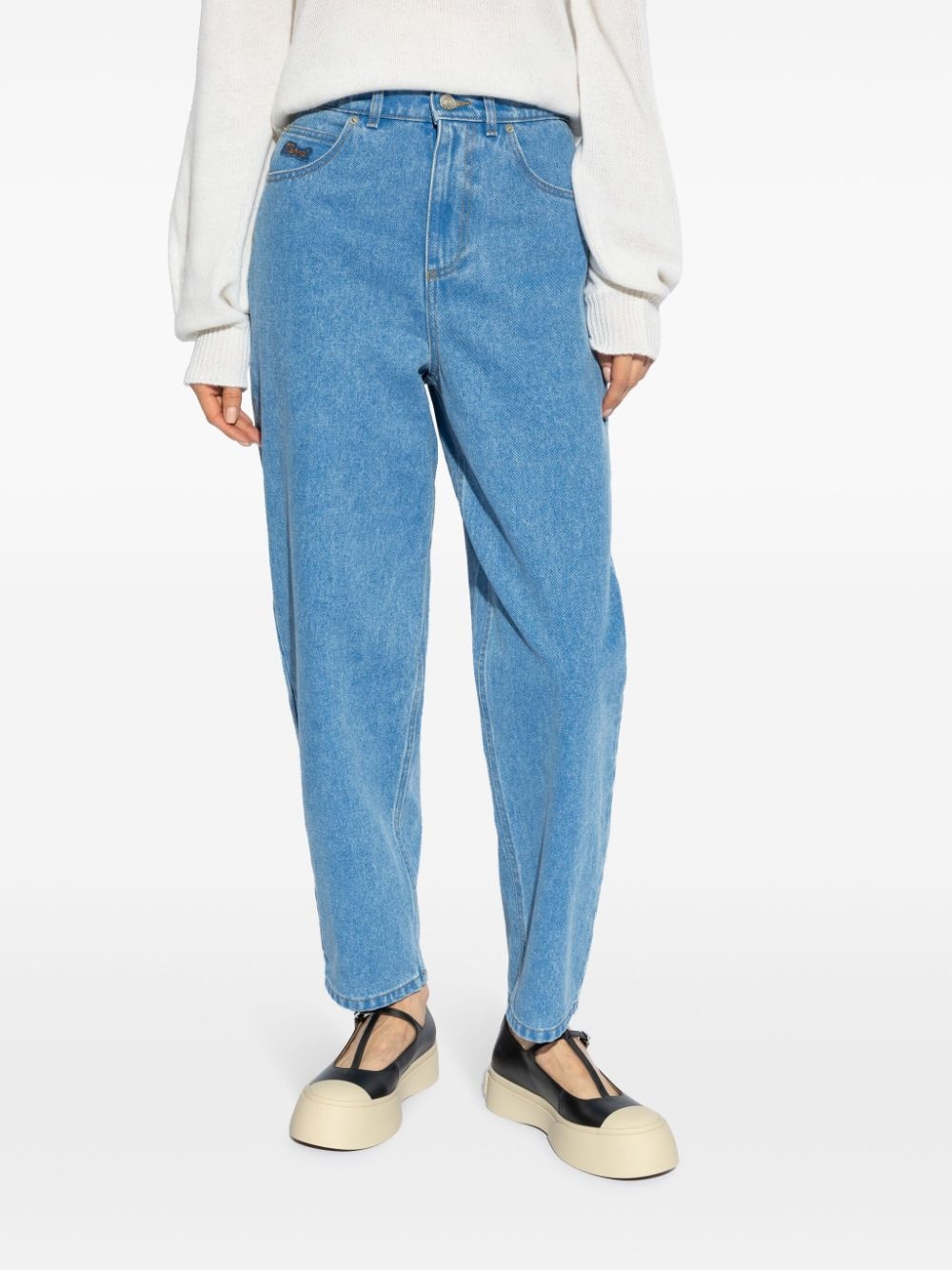 mid-rise tapered-leg jeans - 3