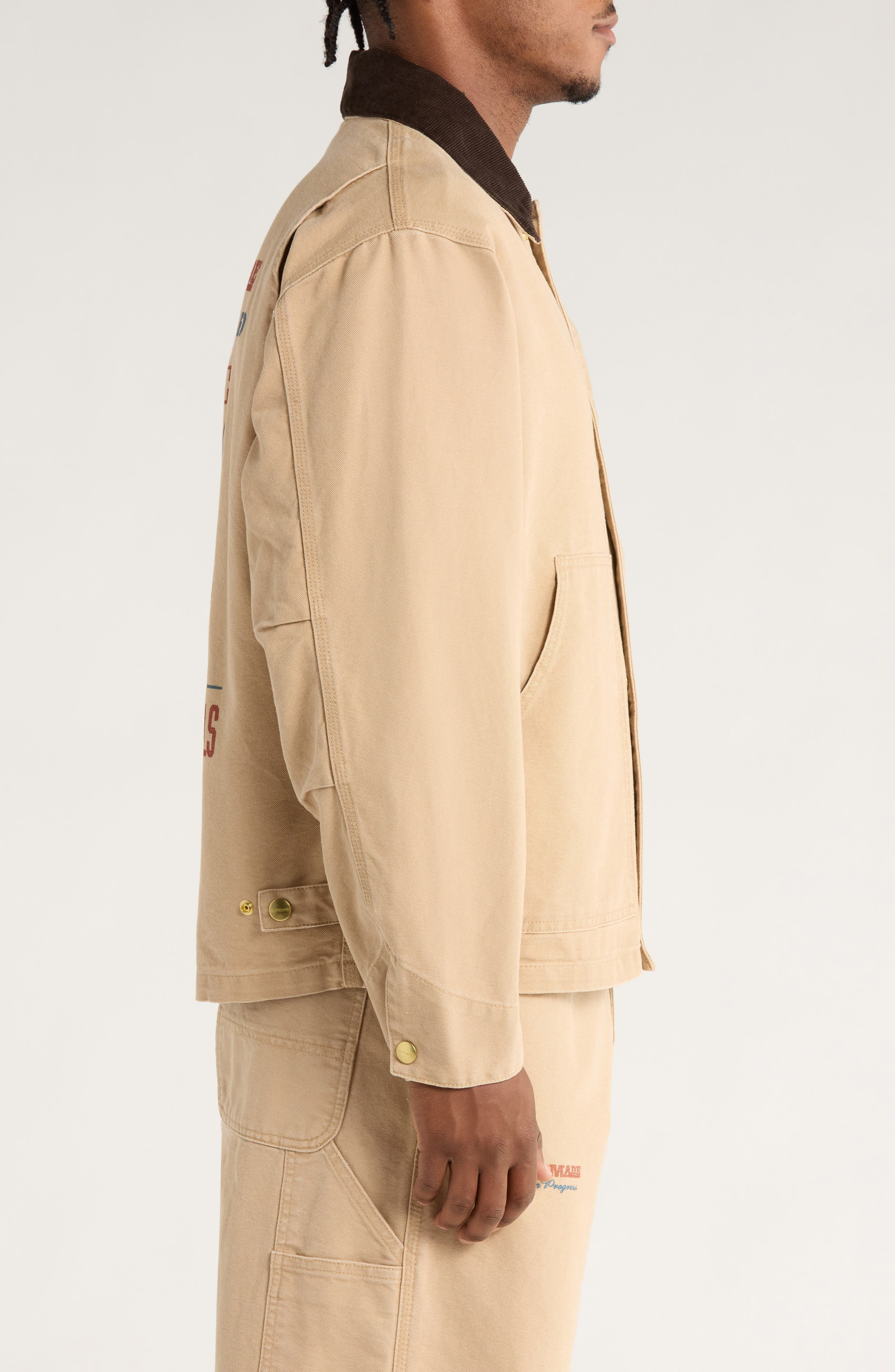 Carhartt Work In Progress OG Arcan Graphic Organic Cotton Canvas Jacket in Dusty Heather Brown /Toba - 3