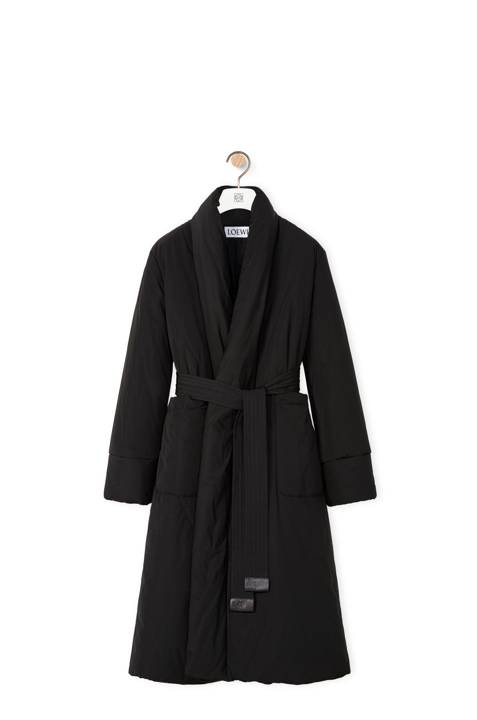 Belted padded coat in nylon - 1