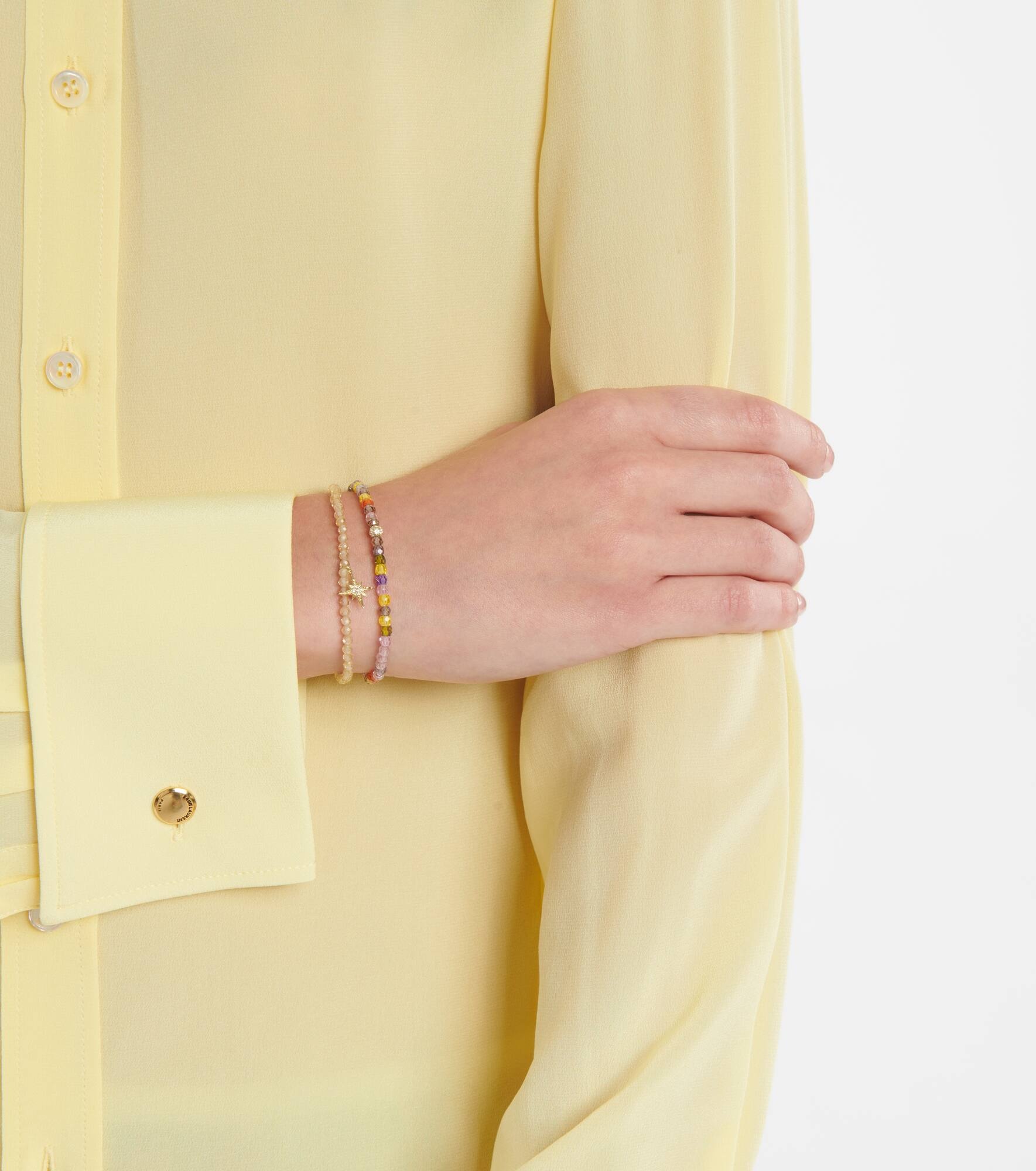 14kt gold zirconia bracelet with diamonds - 5