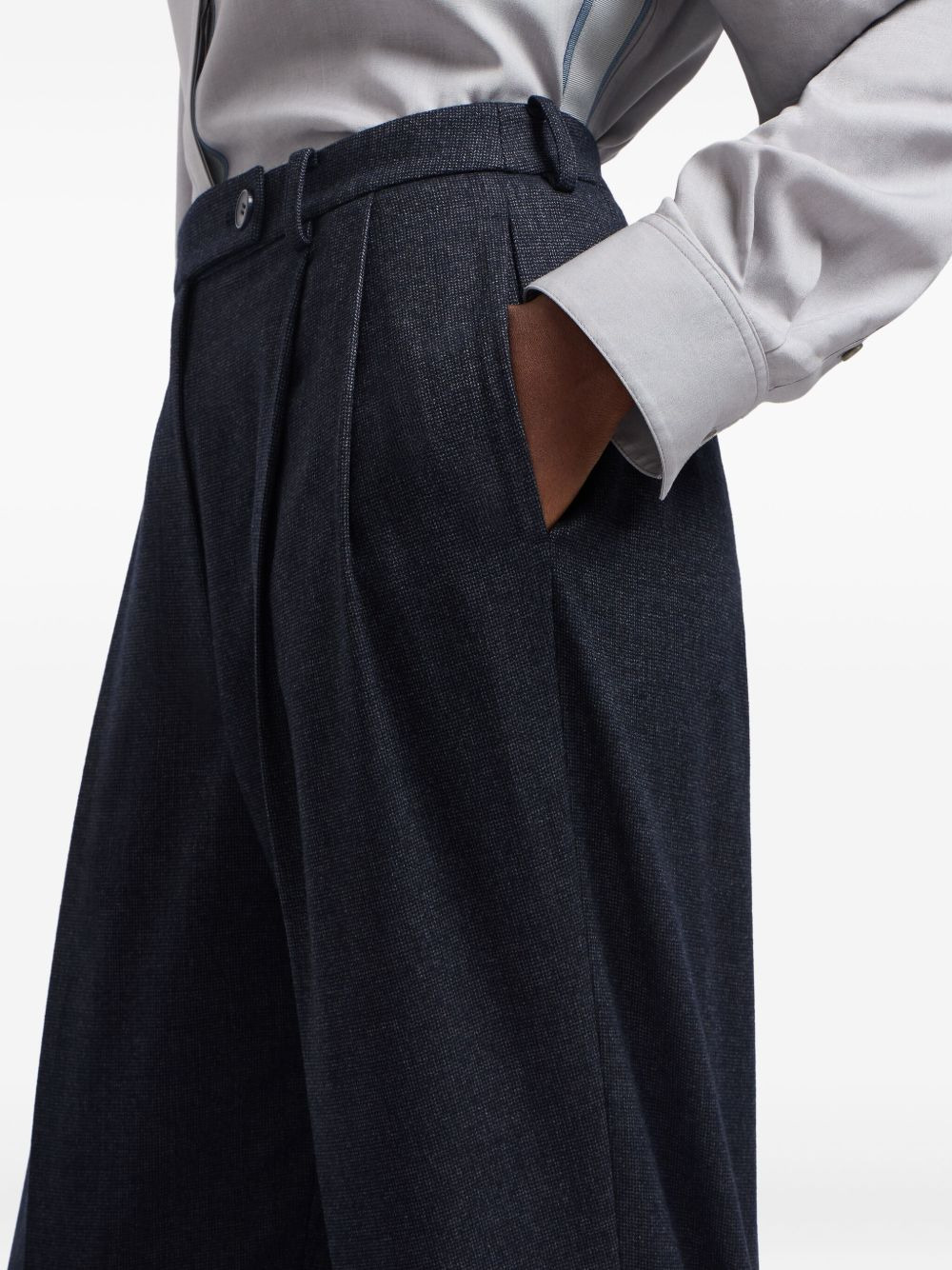 pleated-front pants - 5