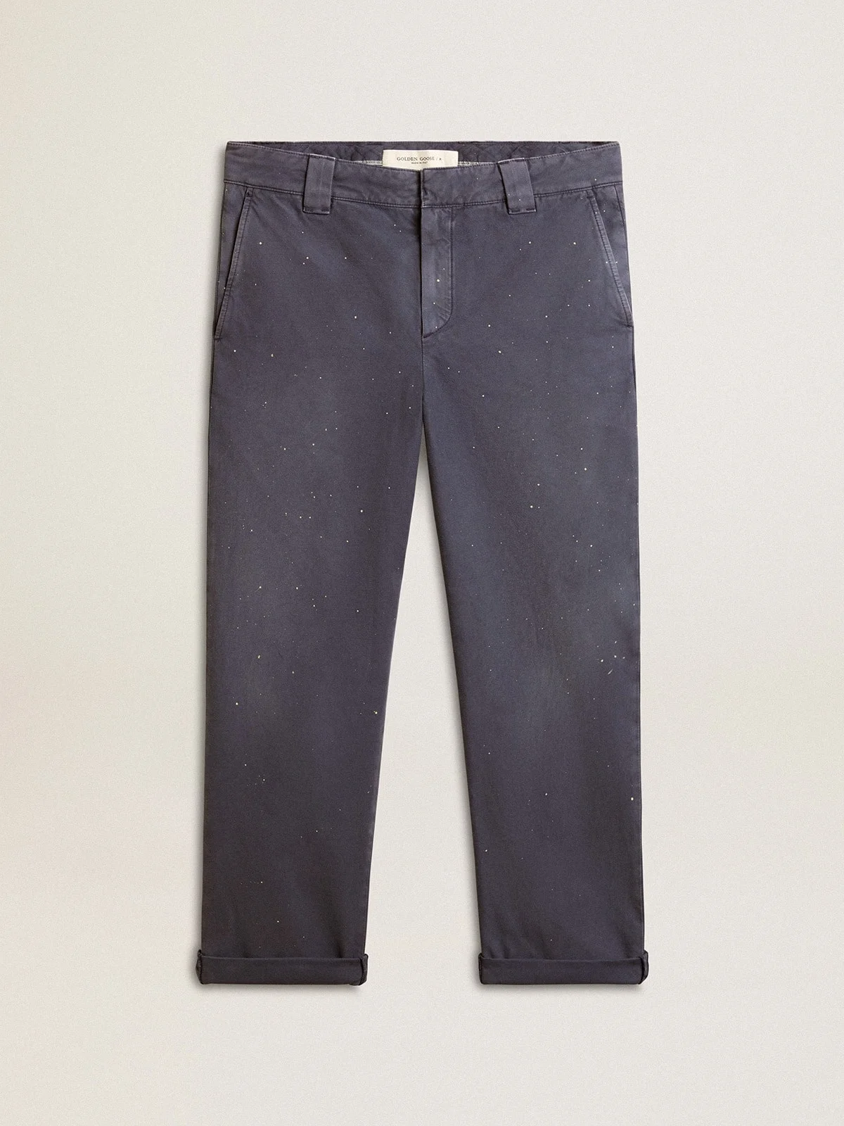 Men's chinos in blue with a lived-in effect - 1