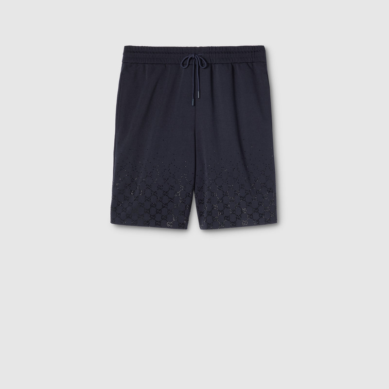 Technical jersey shorts with crystals 1