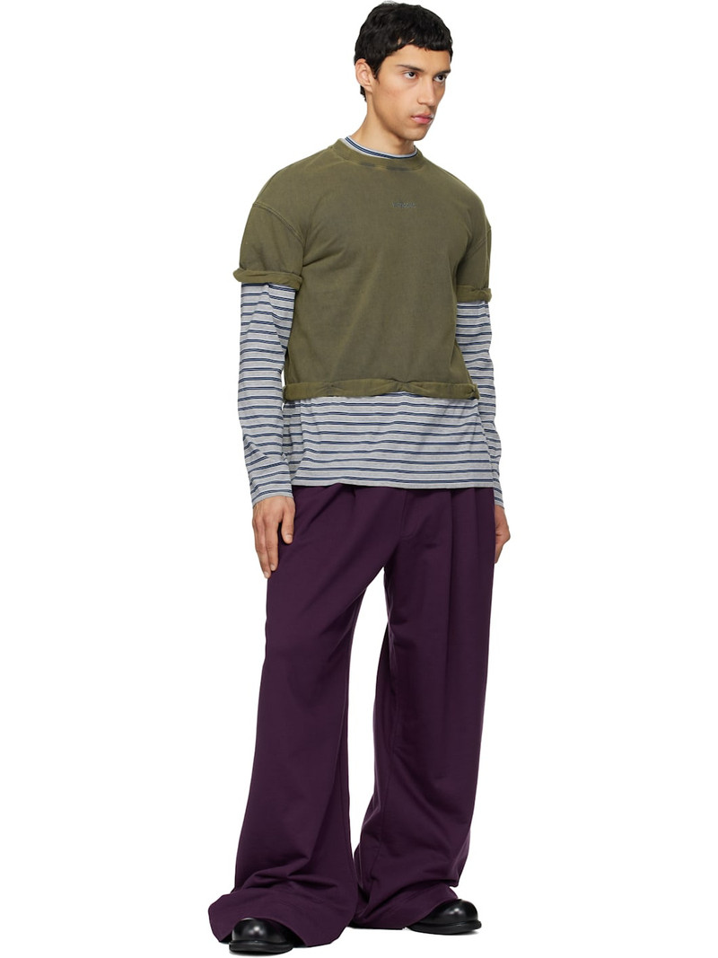 We11done Green & Gray Layered Stripe Long-Sleeve T-shirt outlook