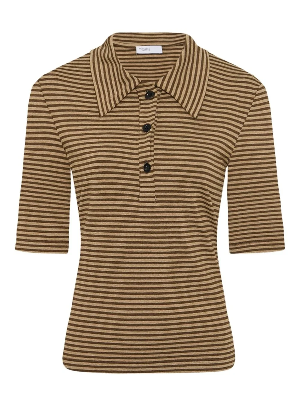 striped short-sleeve polo top - 1