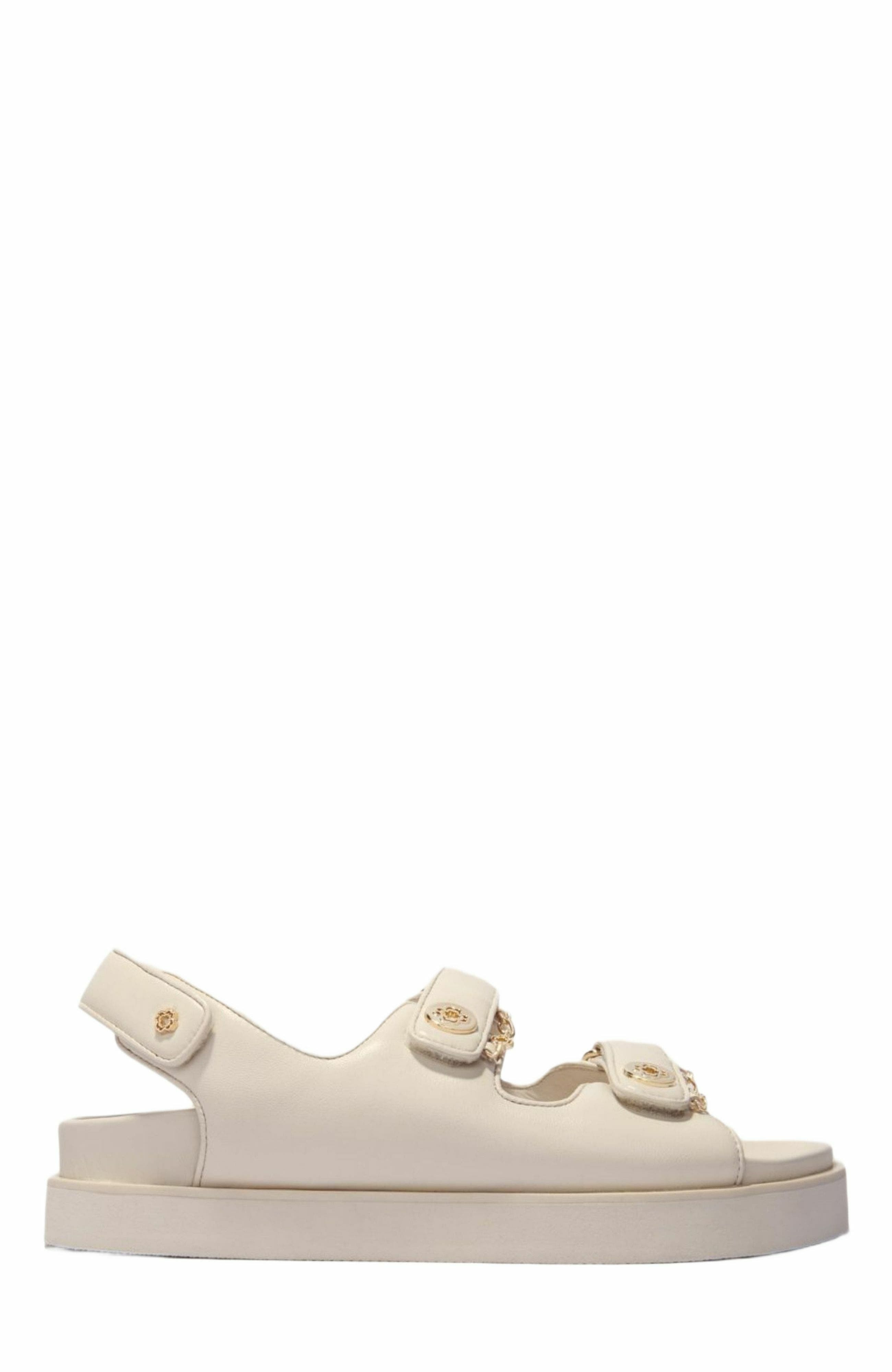 maje Flat leather sandals in Ecru at Nordstrom - 1