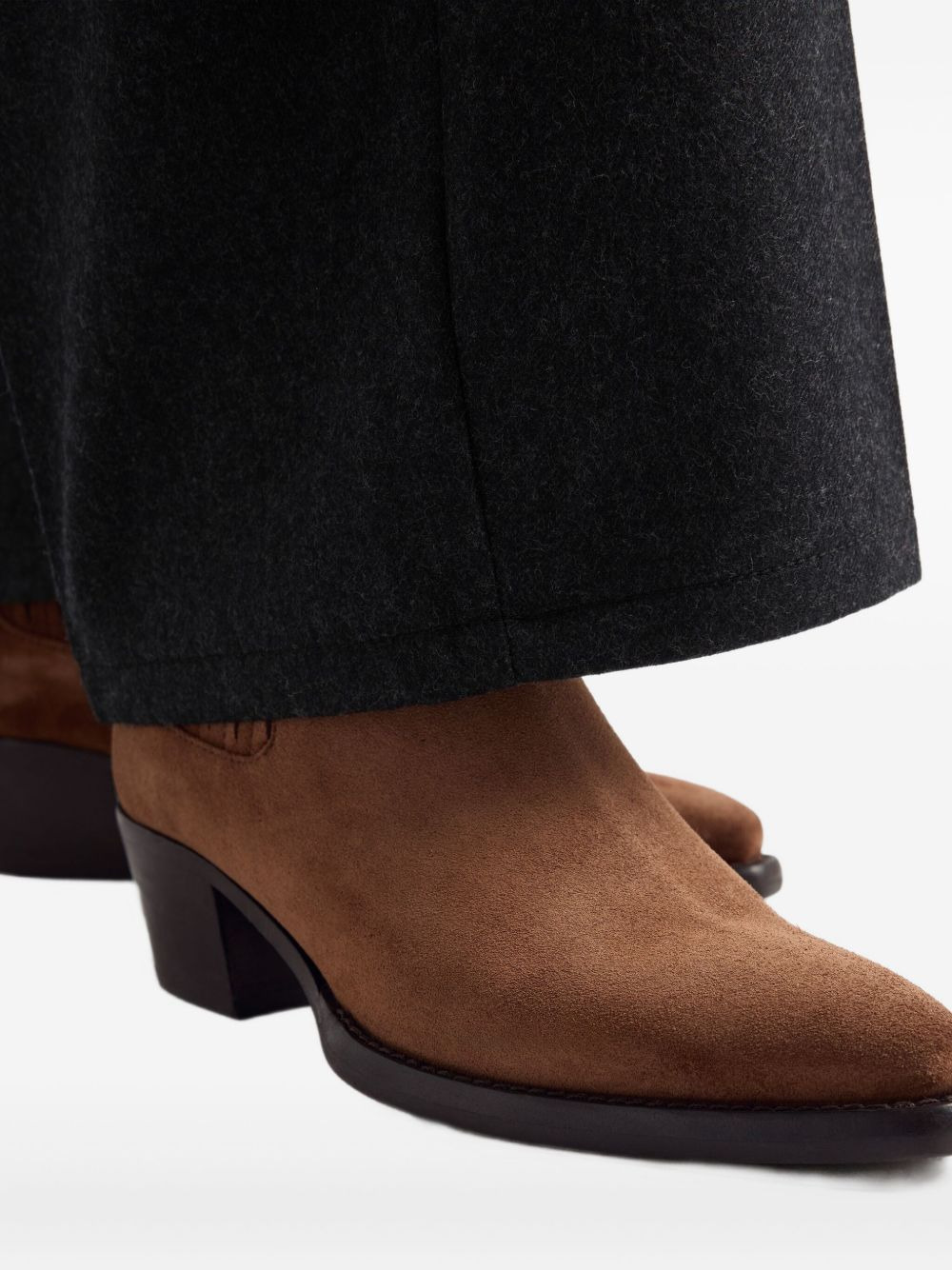 elastic-gusset pointed-toe boots - 5
