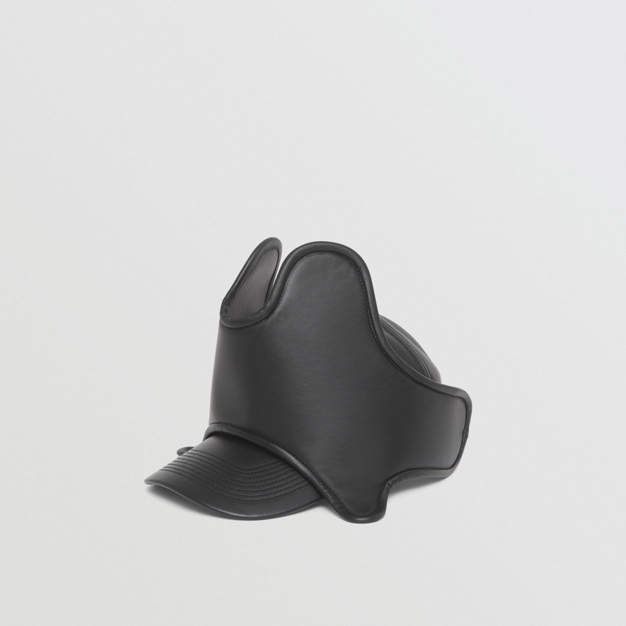 Panel Detail Lambskin Baseball Cap - 6