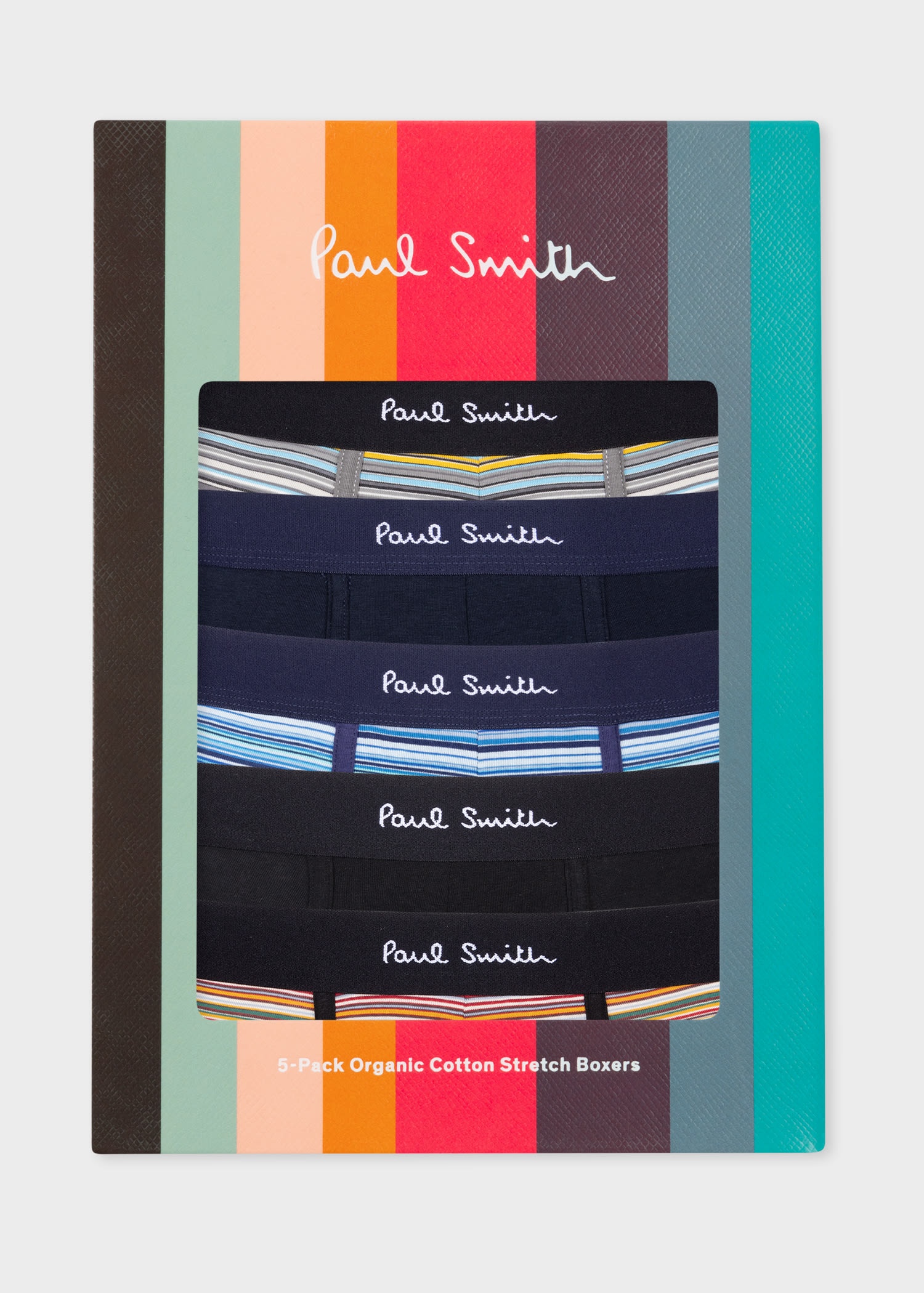 'Signature Stripe' and Plain Long Trunks Five Pack - 2