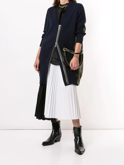 sacai contrast panel pleated skirt outlook