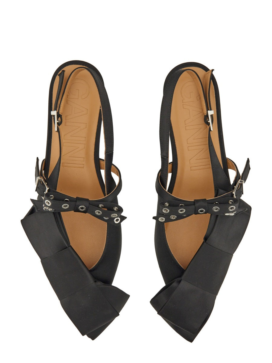Ganni Women Satin Ballerina - 2