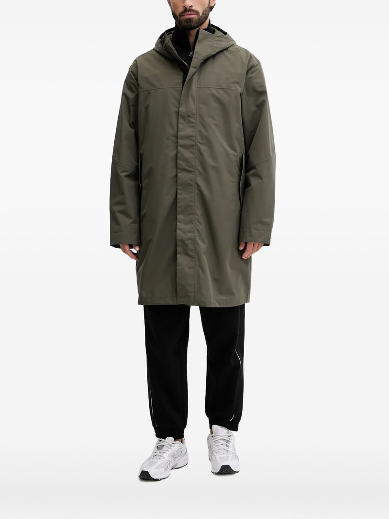 hooded logo-print coat 1
