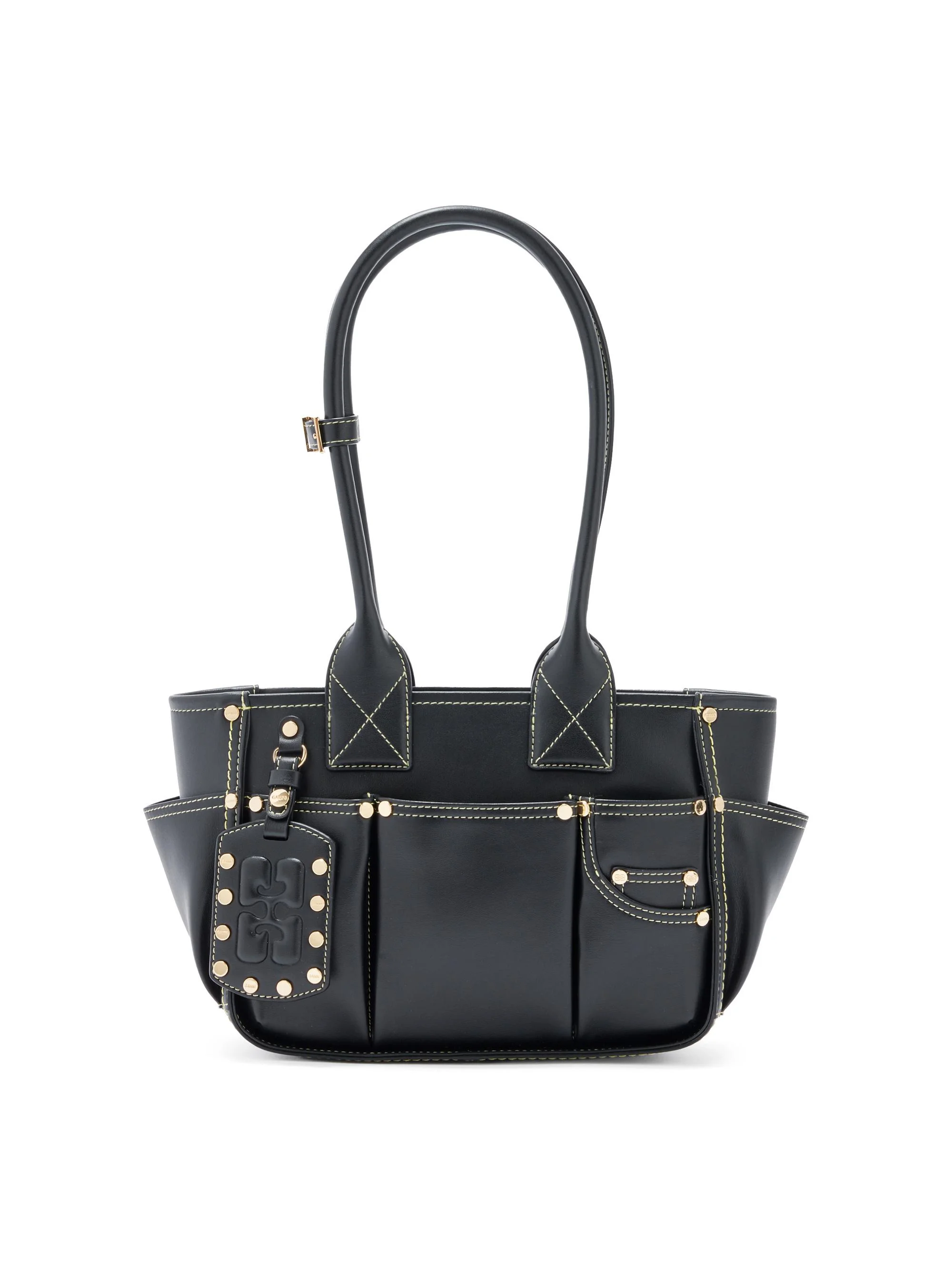Women's Posy Small Croc-Embossed Shoulder Bag - Black - 1
