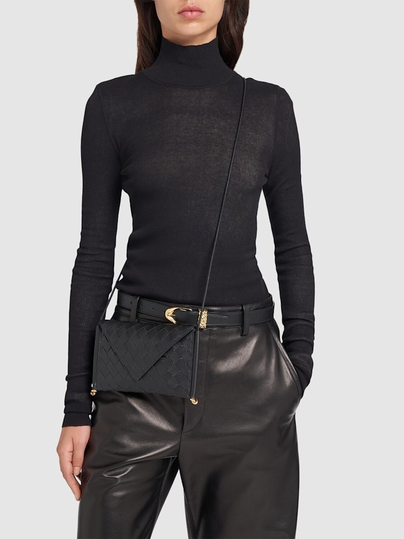 Bottega Veneta Solstice Horizontal leather phone pouch