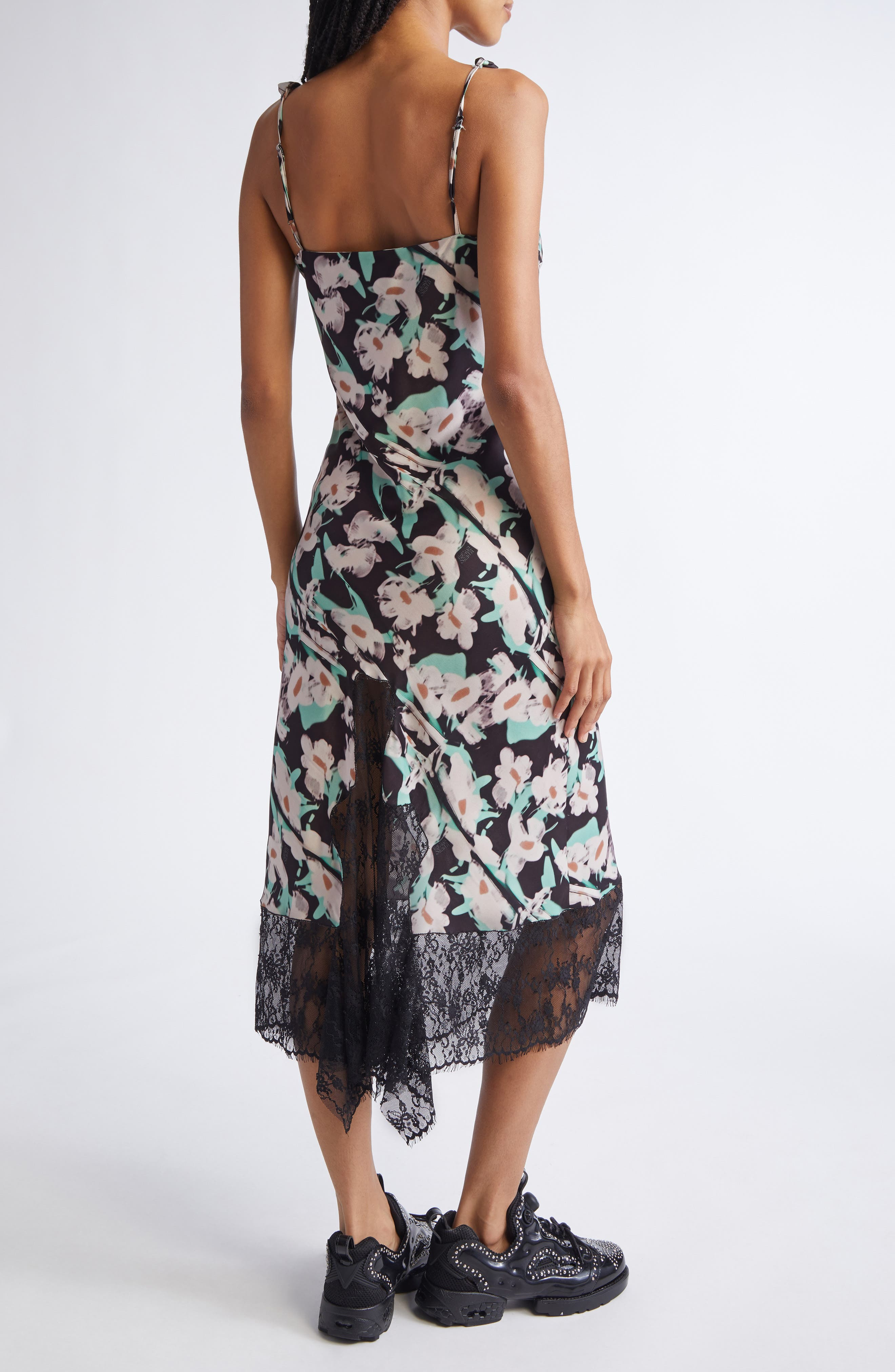 Collina Strada Cypress Painted Daisy Lace Trim Slipdress in Black Painted Daisy at Nordstrom - 2