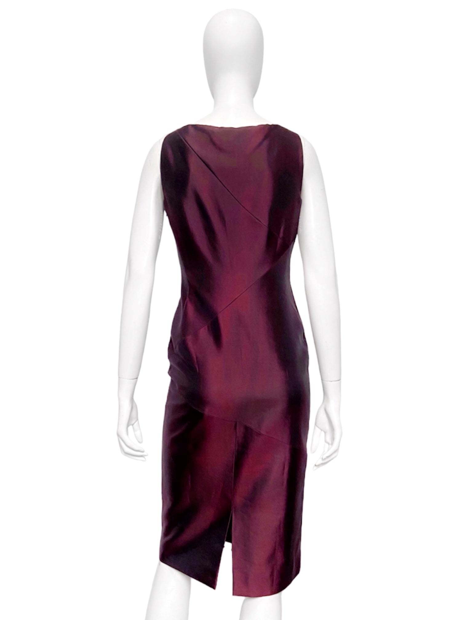 Gucci Spring 1998 Tom Ford Red Satin Pencil Dress 38 - 5