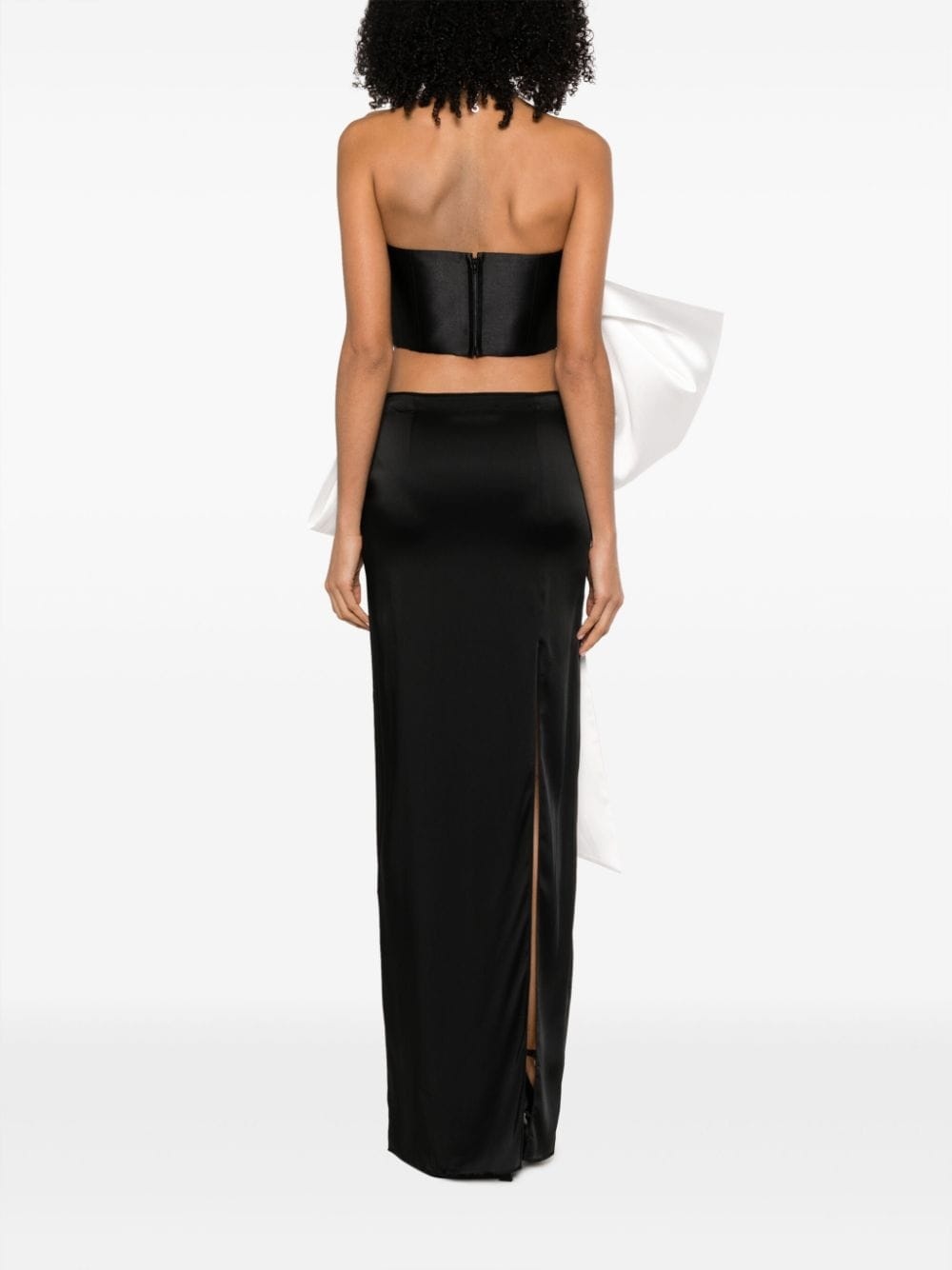Nadina bow-embellished satin top - 4