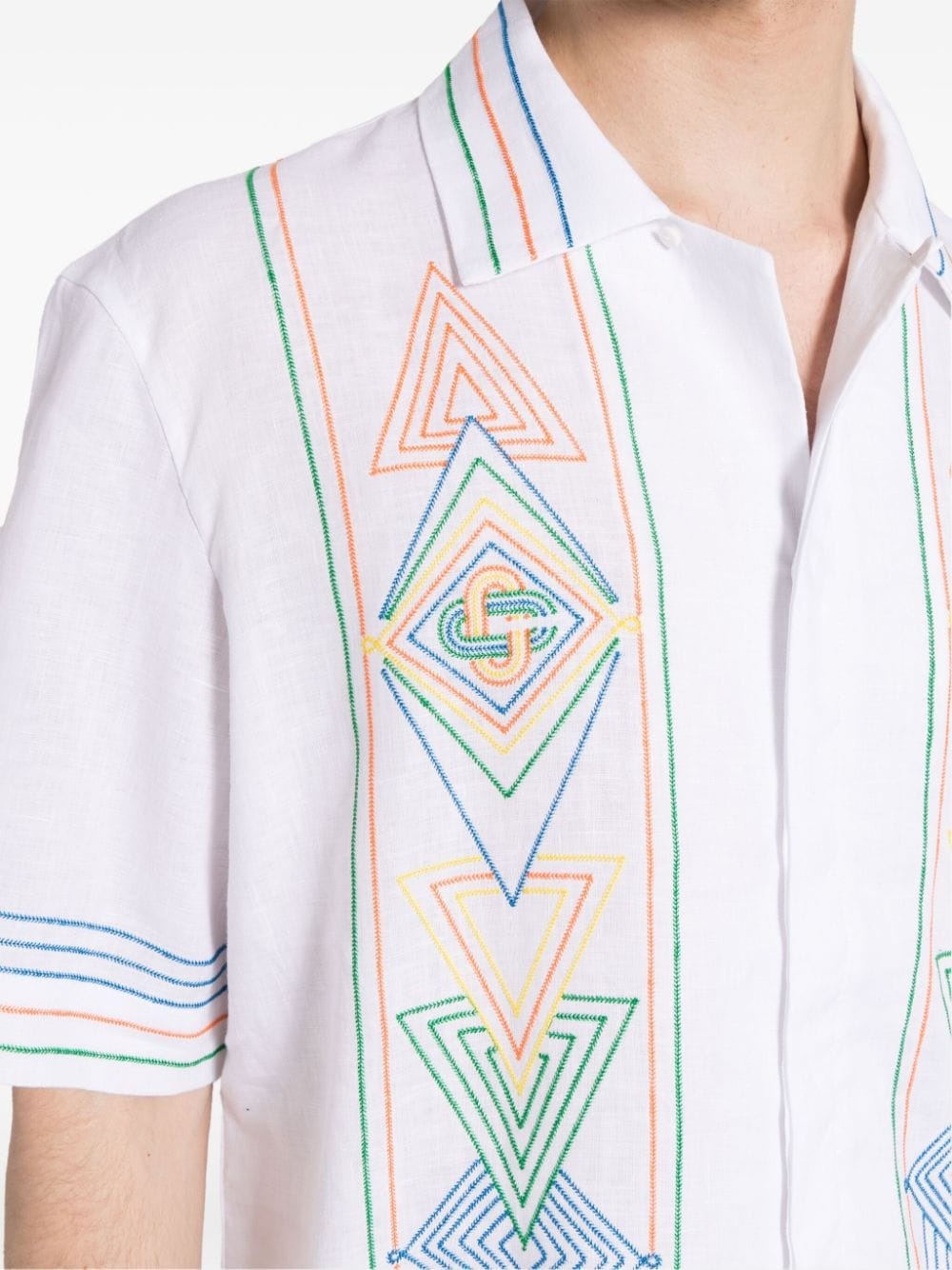 embroidered short-sleeve shirt - 5
