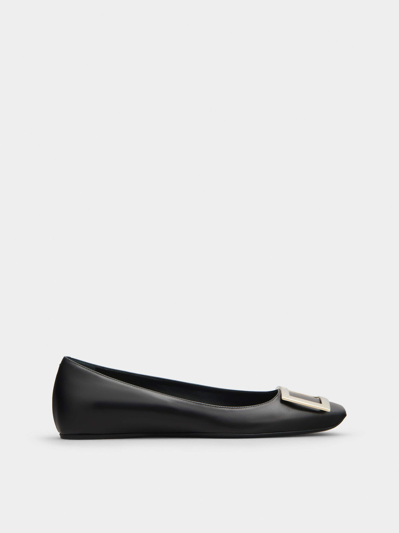 Trompette Metal Buckle Ballerinas in Leather - 1