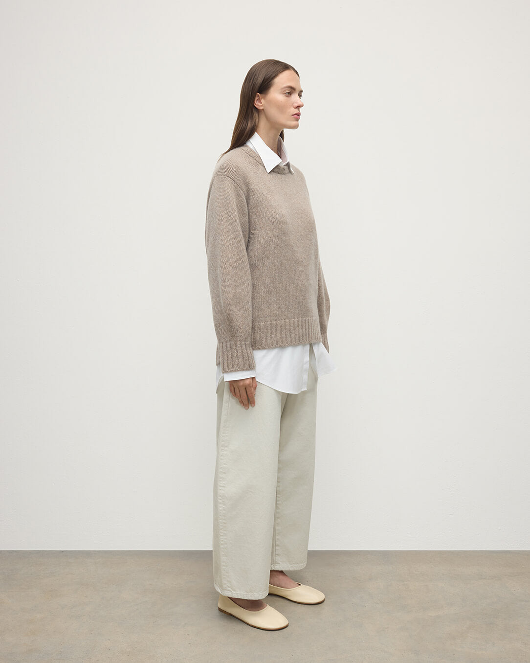 Relaxed Brown Cashmere Jumper - 3