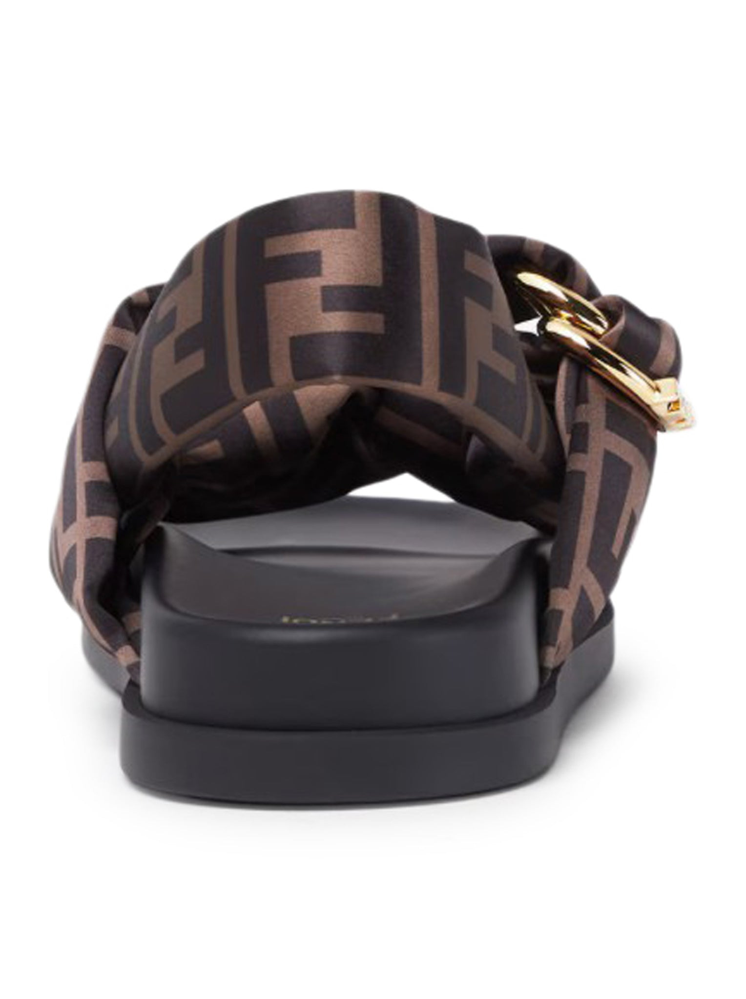 FENDI FEEL BROWN FF SATIN SANDAL - 4