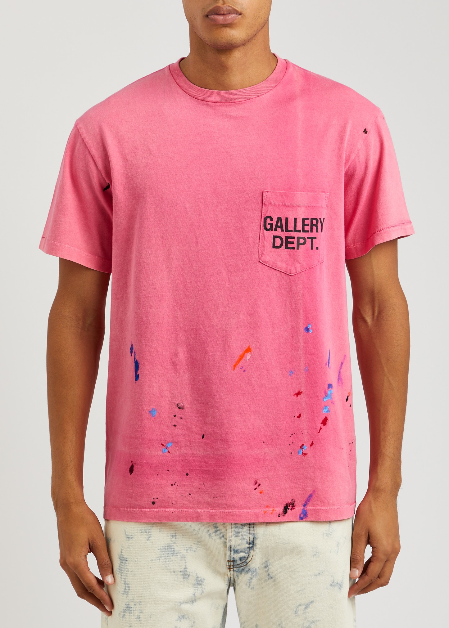 Paint-splattered logo cotton T-shirt - 2