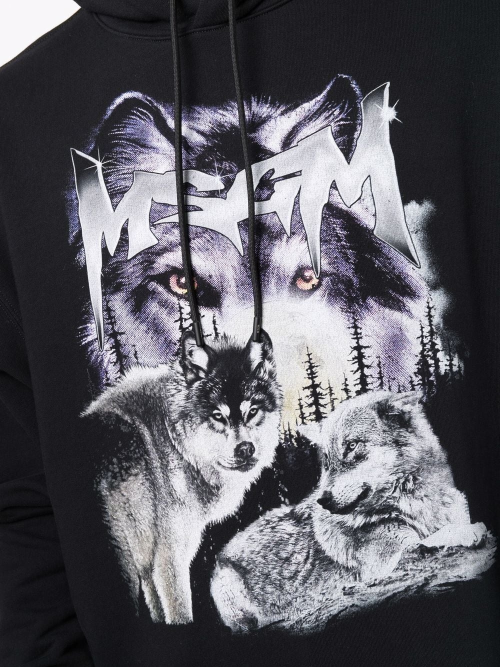 wolf-print long-sleeve hoodie - 5