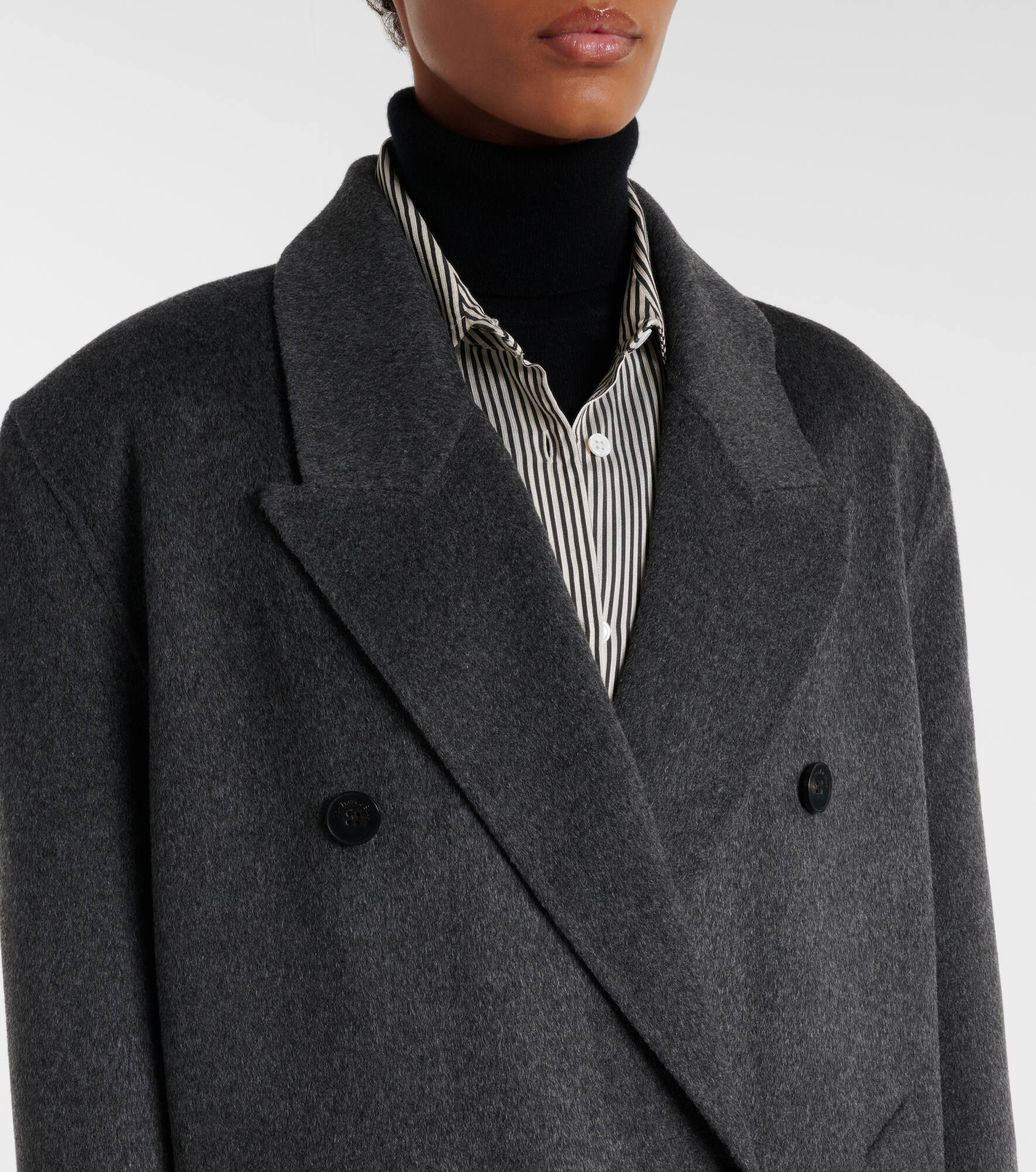Gaia double-breasted wool-blend coat - 4