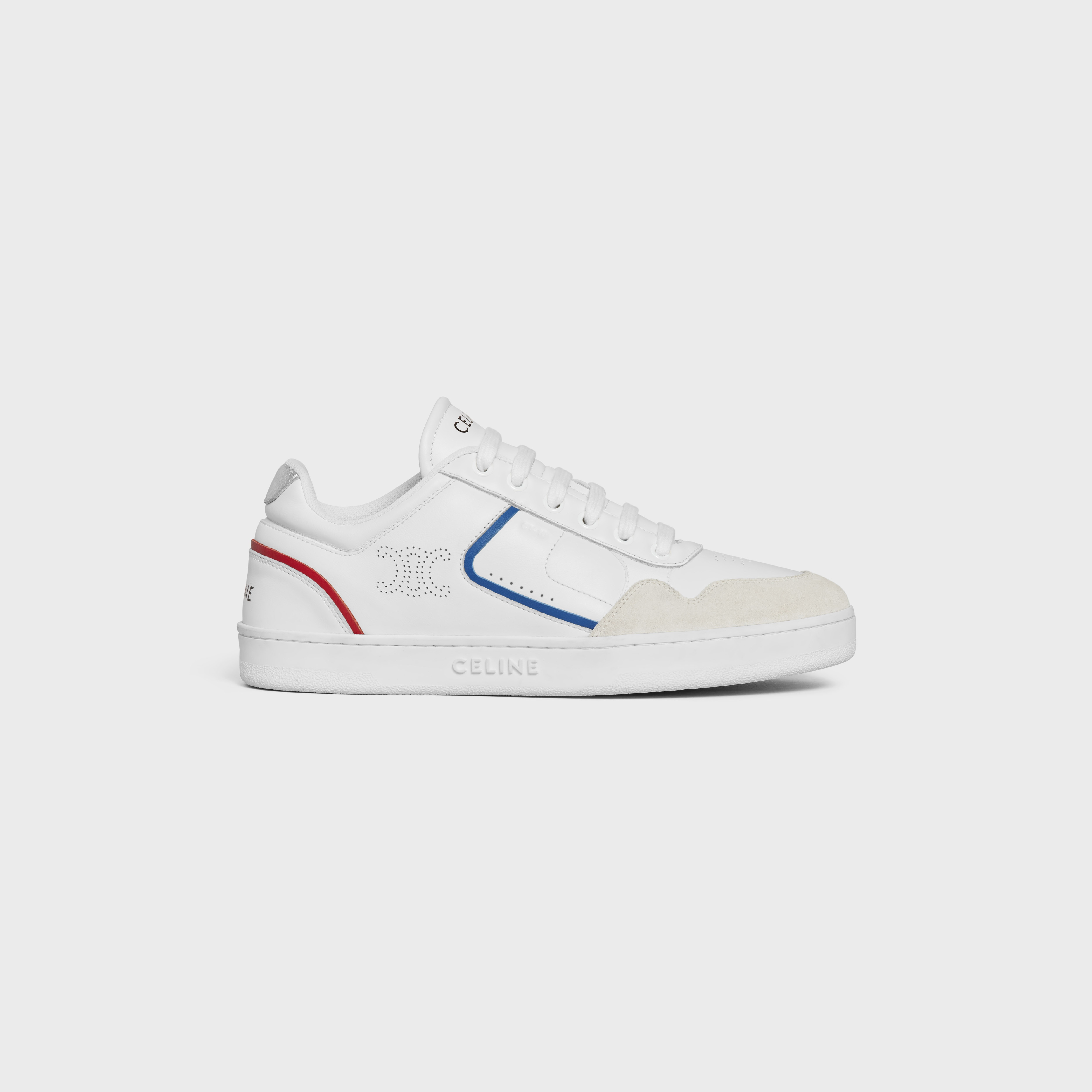 CT-10 CELINE TRAINER LOW LACE-UP SNEAKER in CALFSKIN, LAMINATED CALFSKIN AND SUEDE CALFSKIN - 1