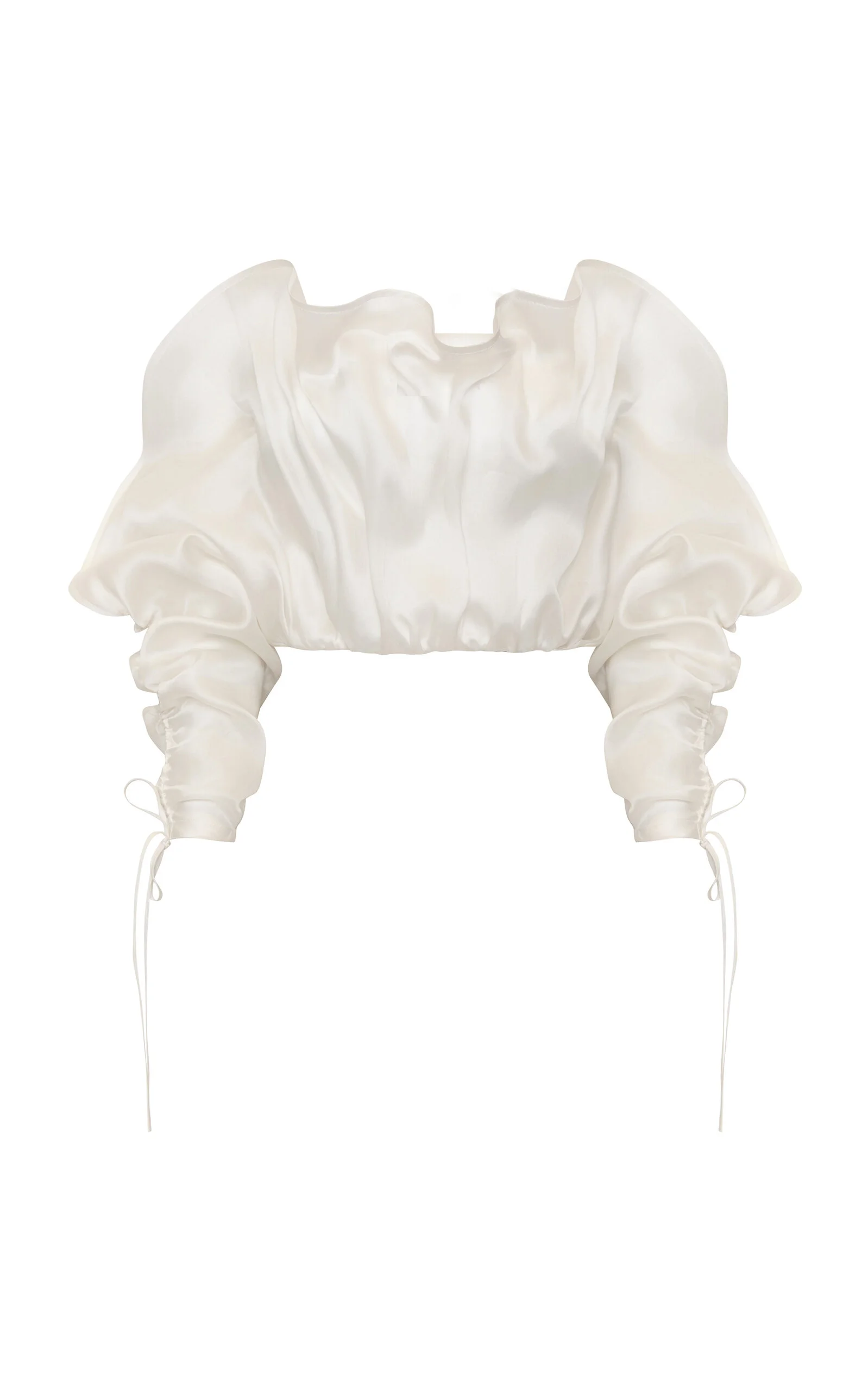 Donde Permanece Off-The-Shoulder Silk-Organza Top off-white - 1