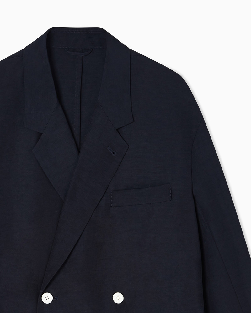 EMPORIO ARMANI LINEN-BLEND DOUBLE-BREASTED JACKET outlook