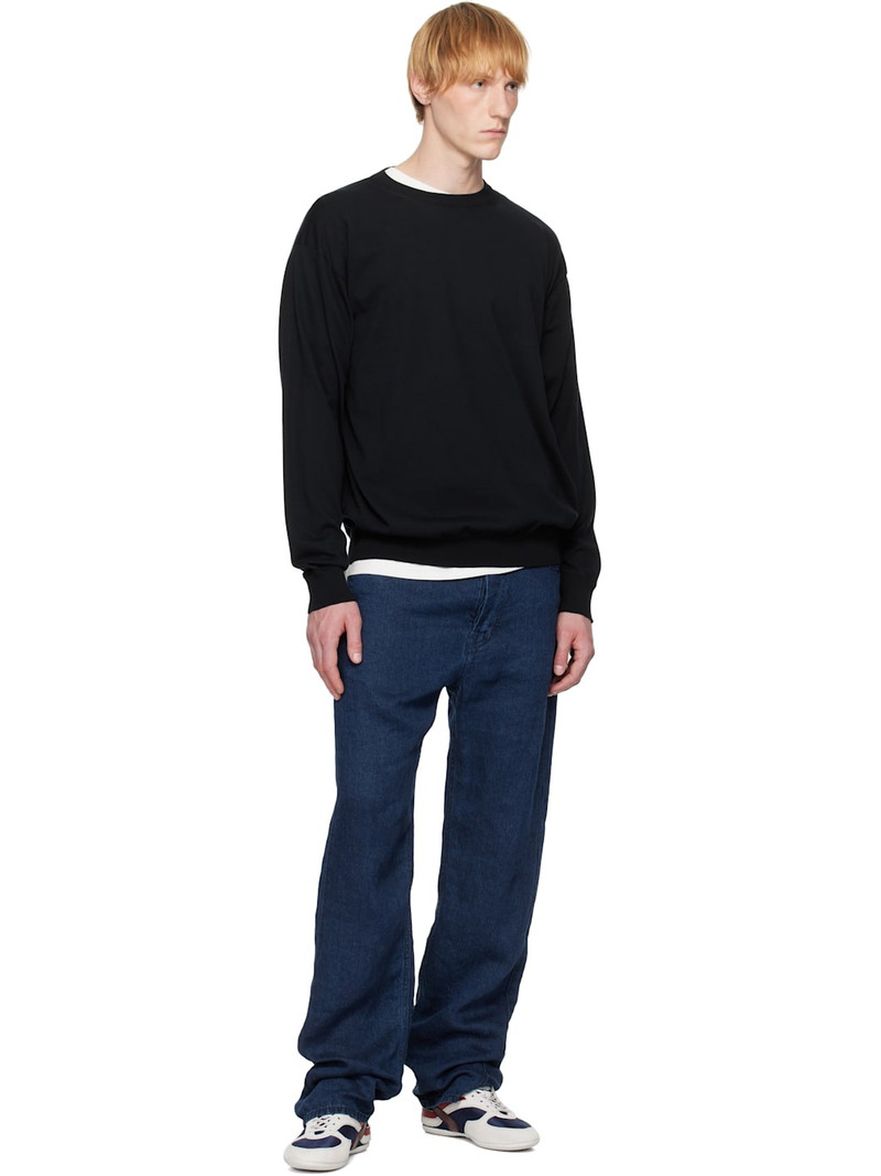 AURALEE Navy Super High Gauge Cotton Knit Sweater outlook