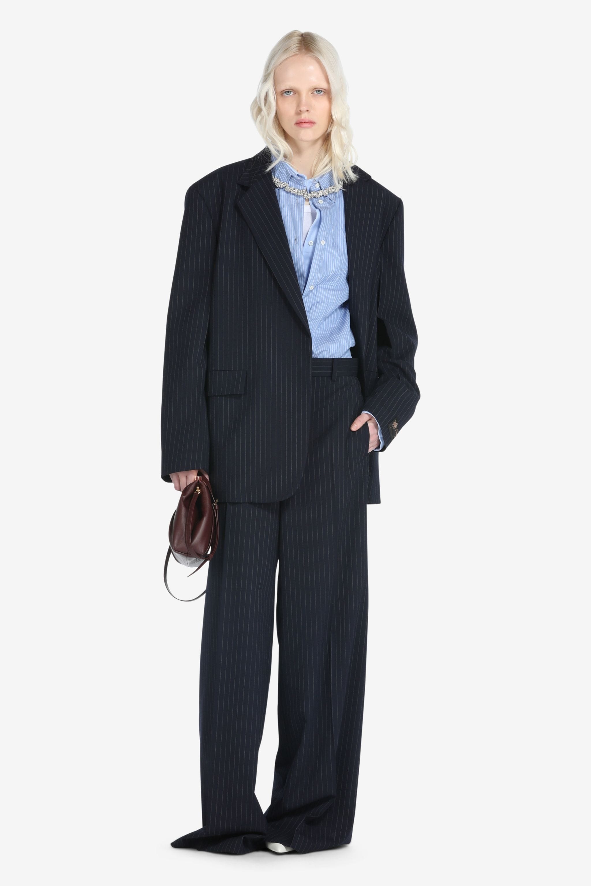 PINSTRIPE SINGLE-BREASTED BLAZER - 4