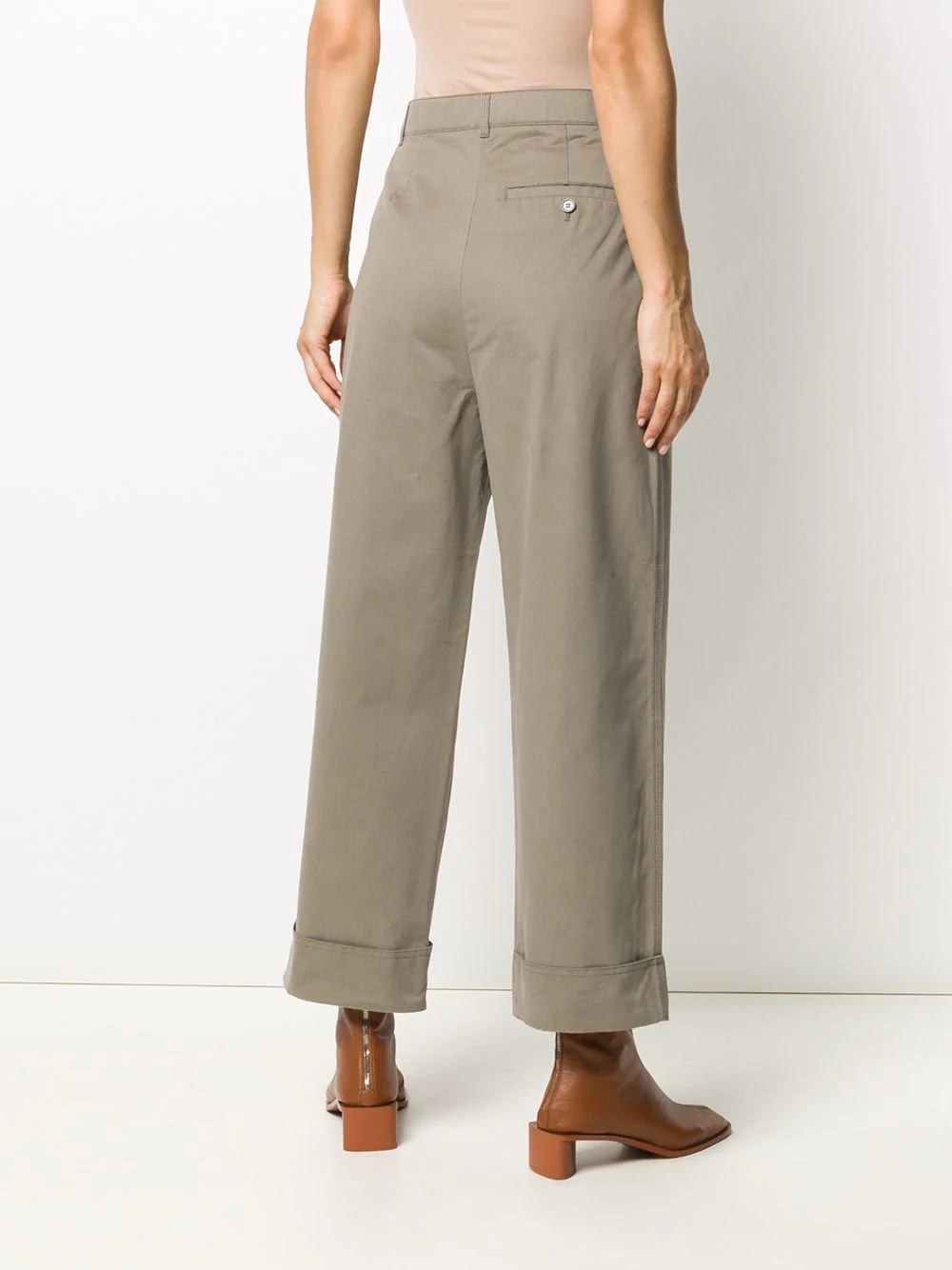 cropped straight-leg trousers - 4