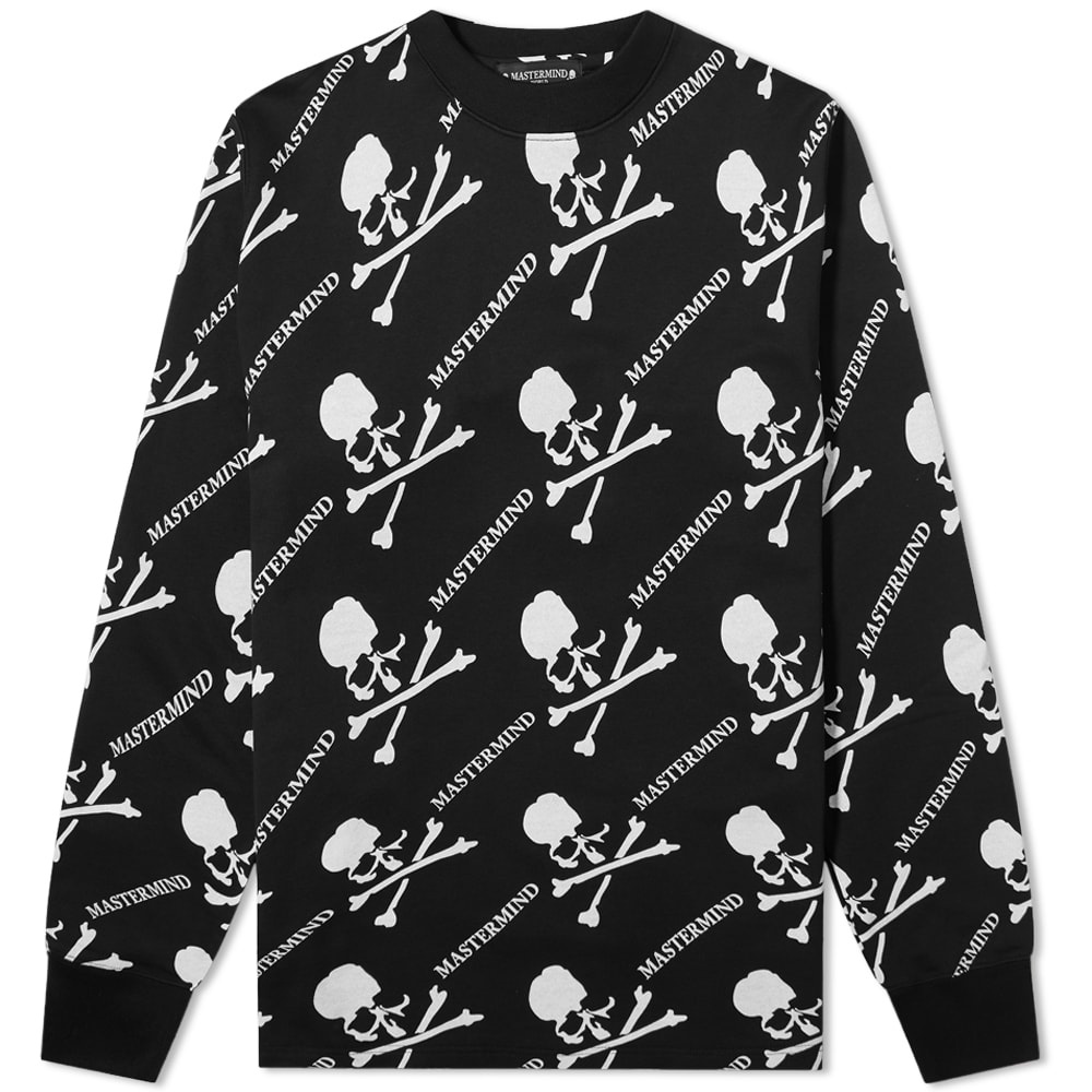 MASTERMIND WORLD All Over Skull Long Sleeve Tee - 1