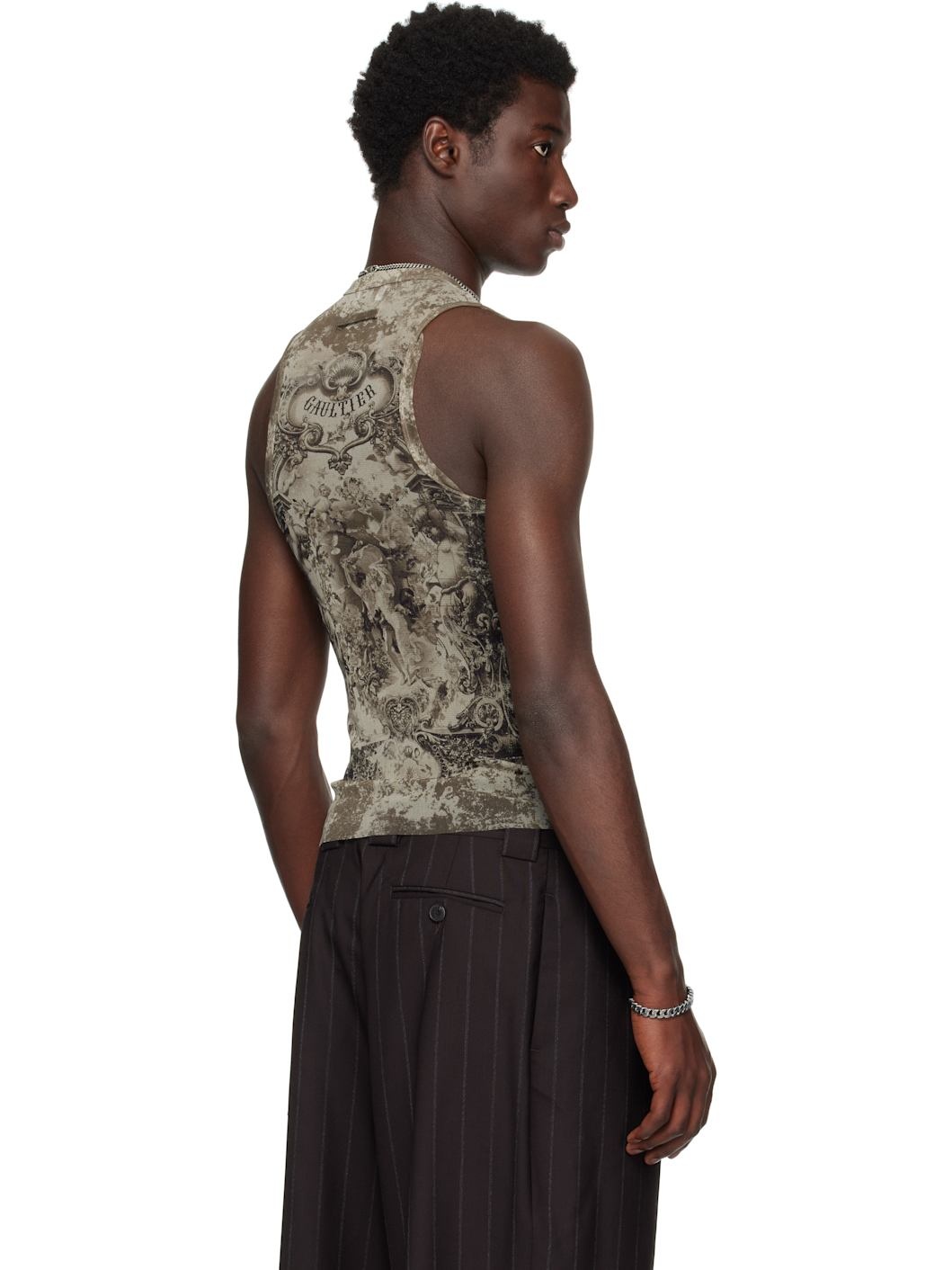 Beige 'The Oversized Médallion' Tank Top - 3