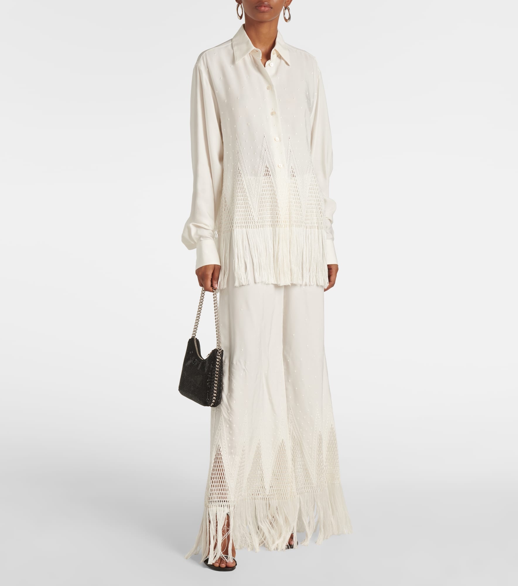 Fringed wide-leg pants - 2
