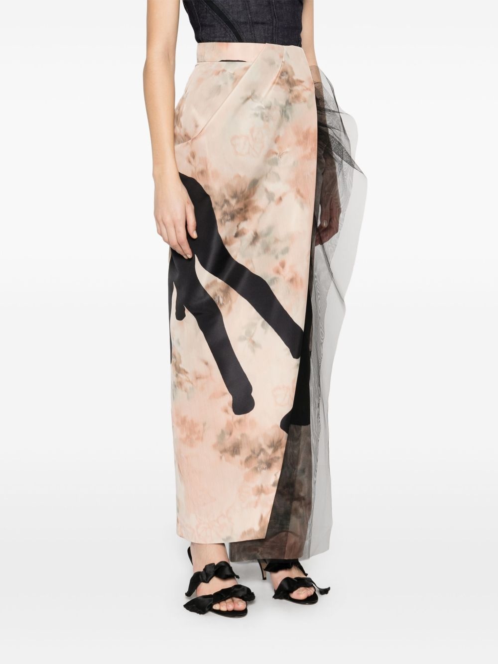 Vivienne Westwood deer-print draped maxi skirt | REVERSIBLE