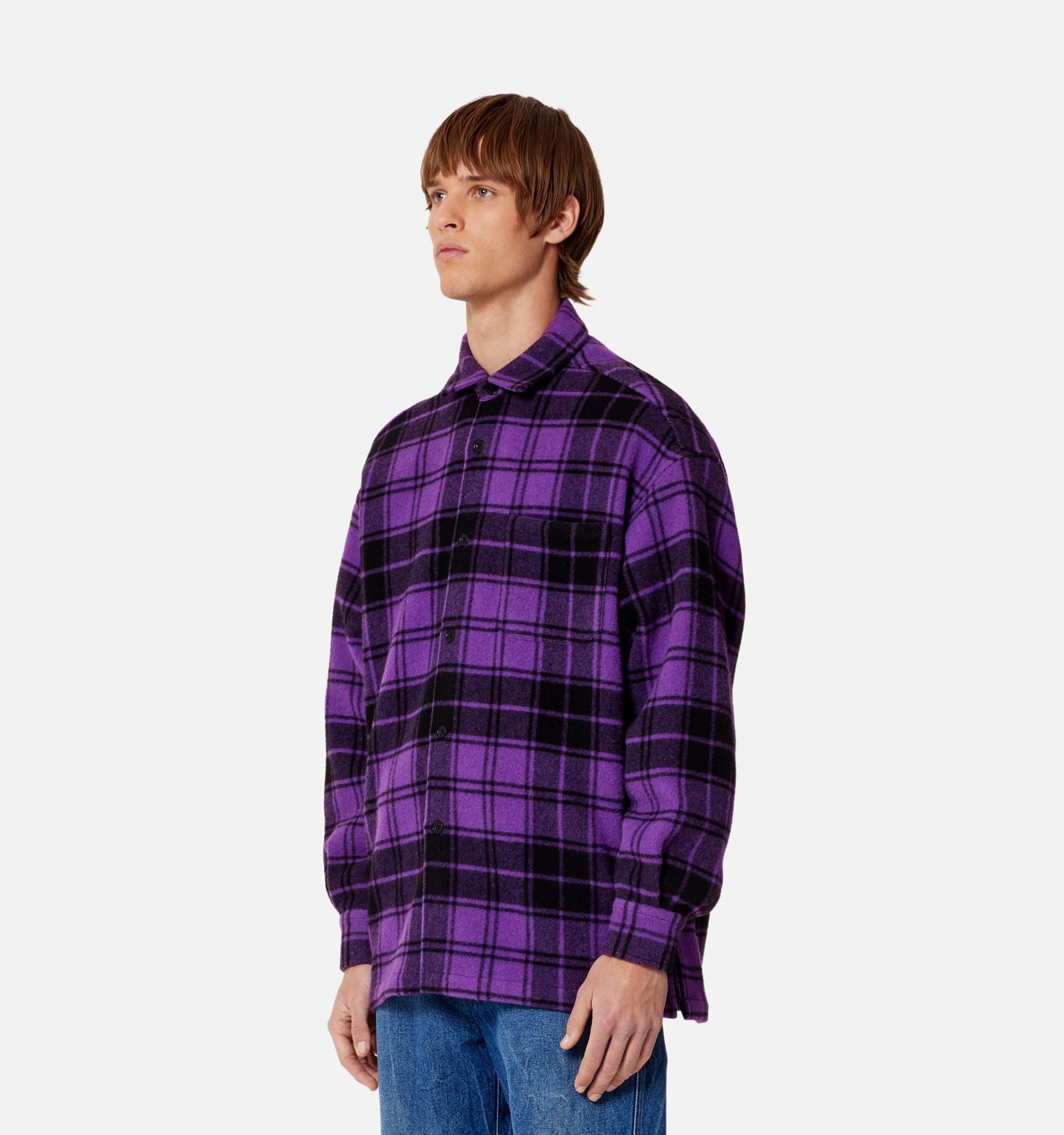 Checked Overshirt With Ami Paris Print - 4