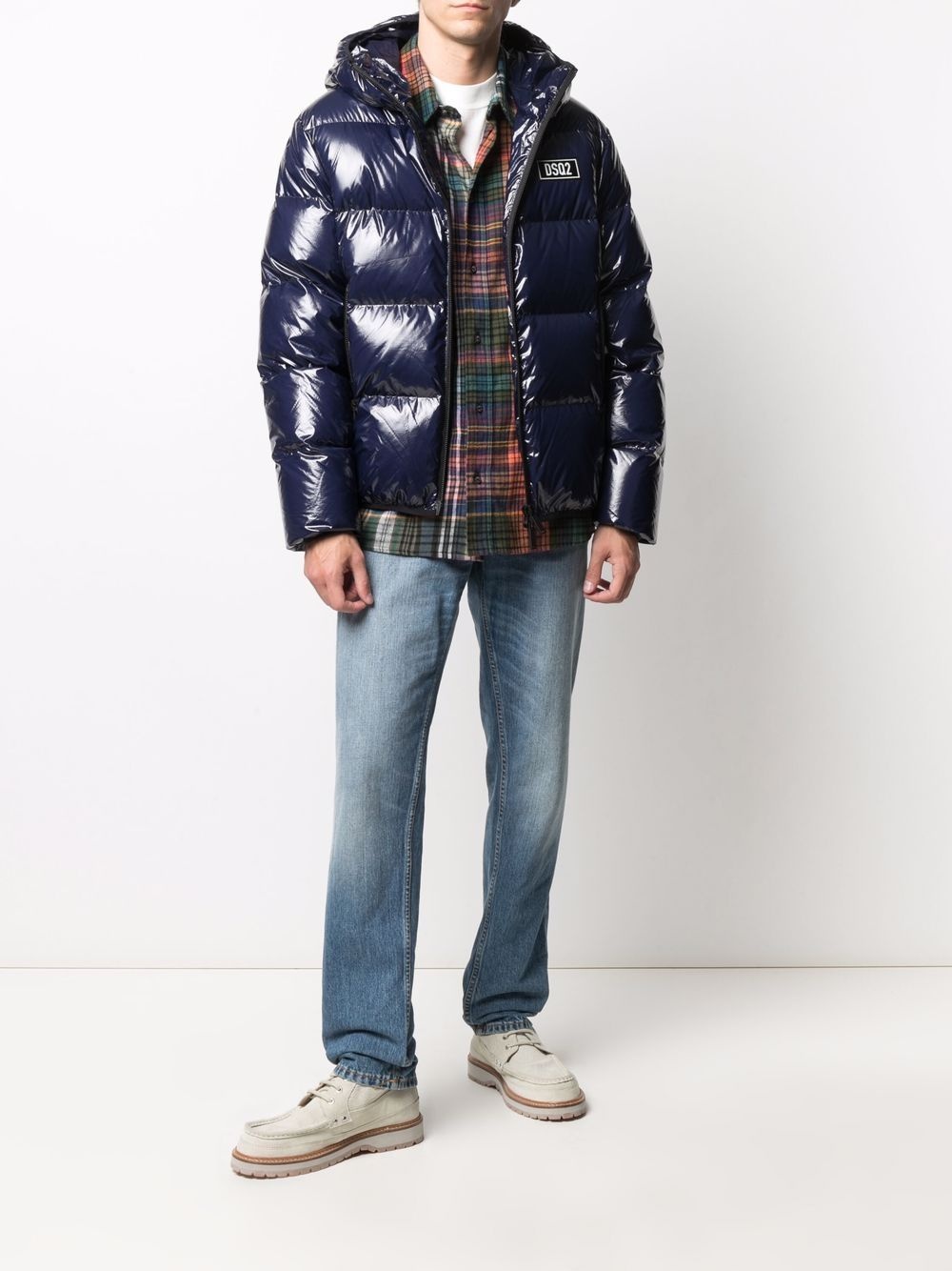 glossy puffer jacket - 2