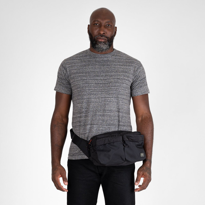 Iron Heart POR-FOR-WAS-BLK Porter - Yoshida & Co. - Force 2Way Waist Bag - Black outlook
