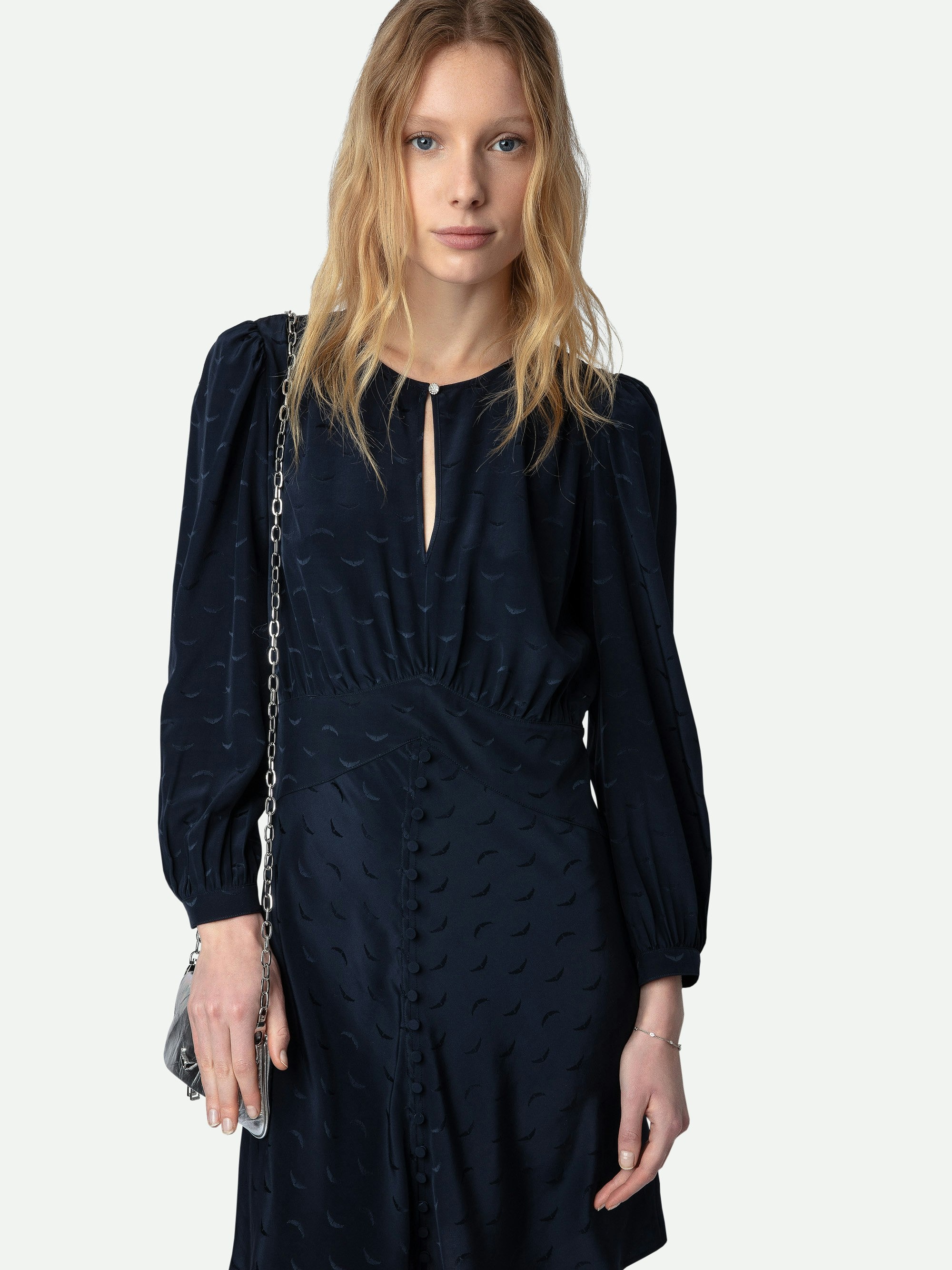 Rhodri Silk Jacquard Dress - 7