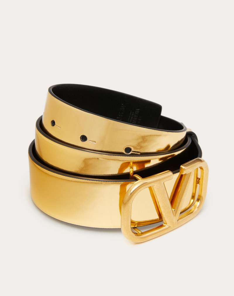 Valentino VLOGO SIGNATURE BELT IN MIRROR-EFFECT CALFSKIN 30 MM outlook