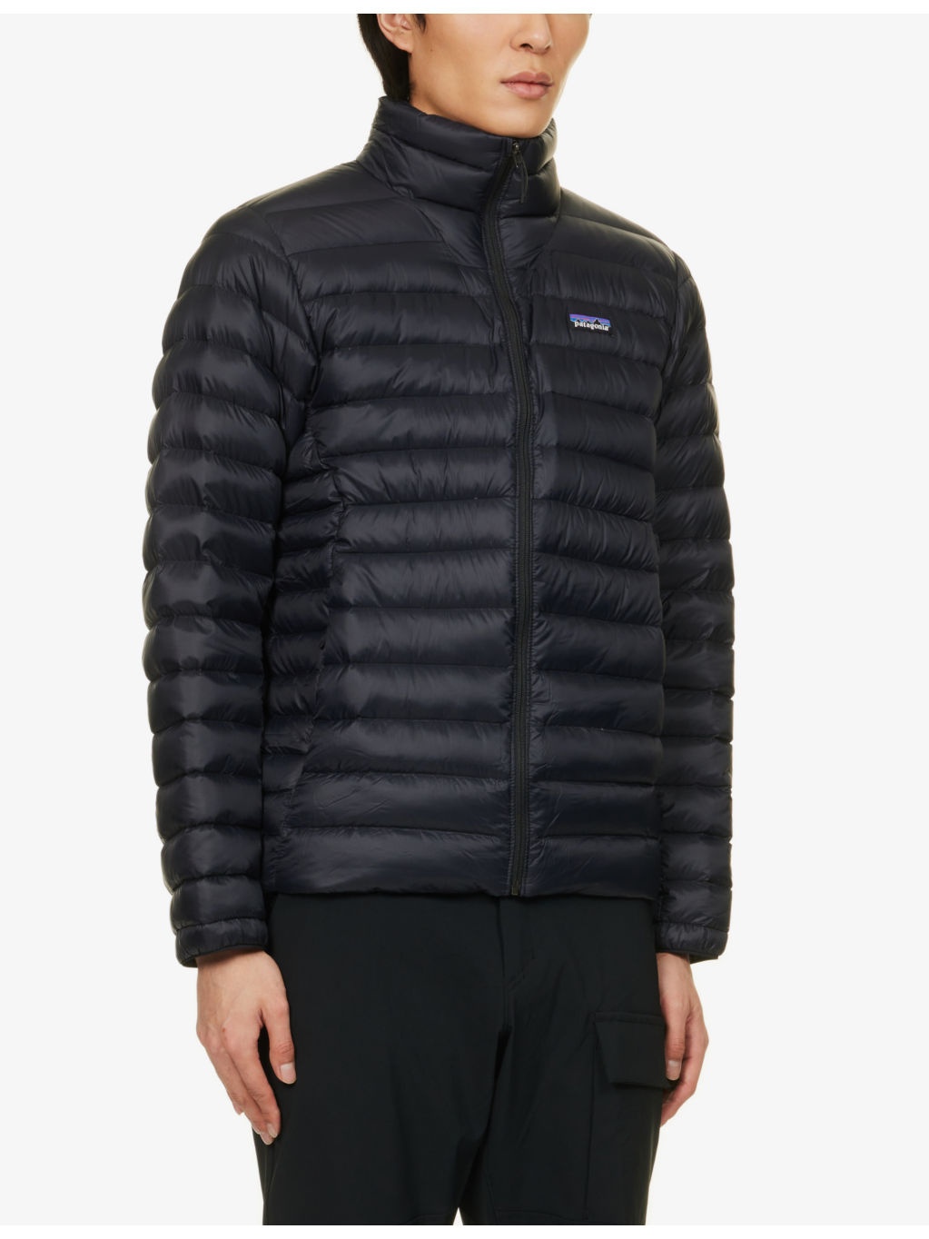 Padded funnel-neck regular-fit recycled-nylon shell-down hooded jacket - 3